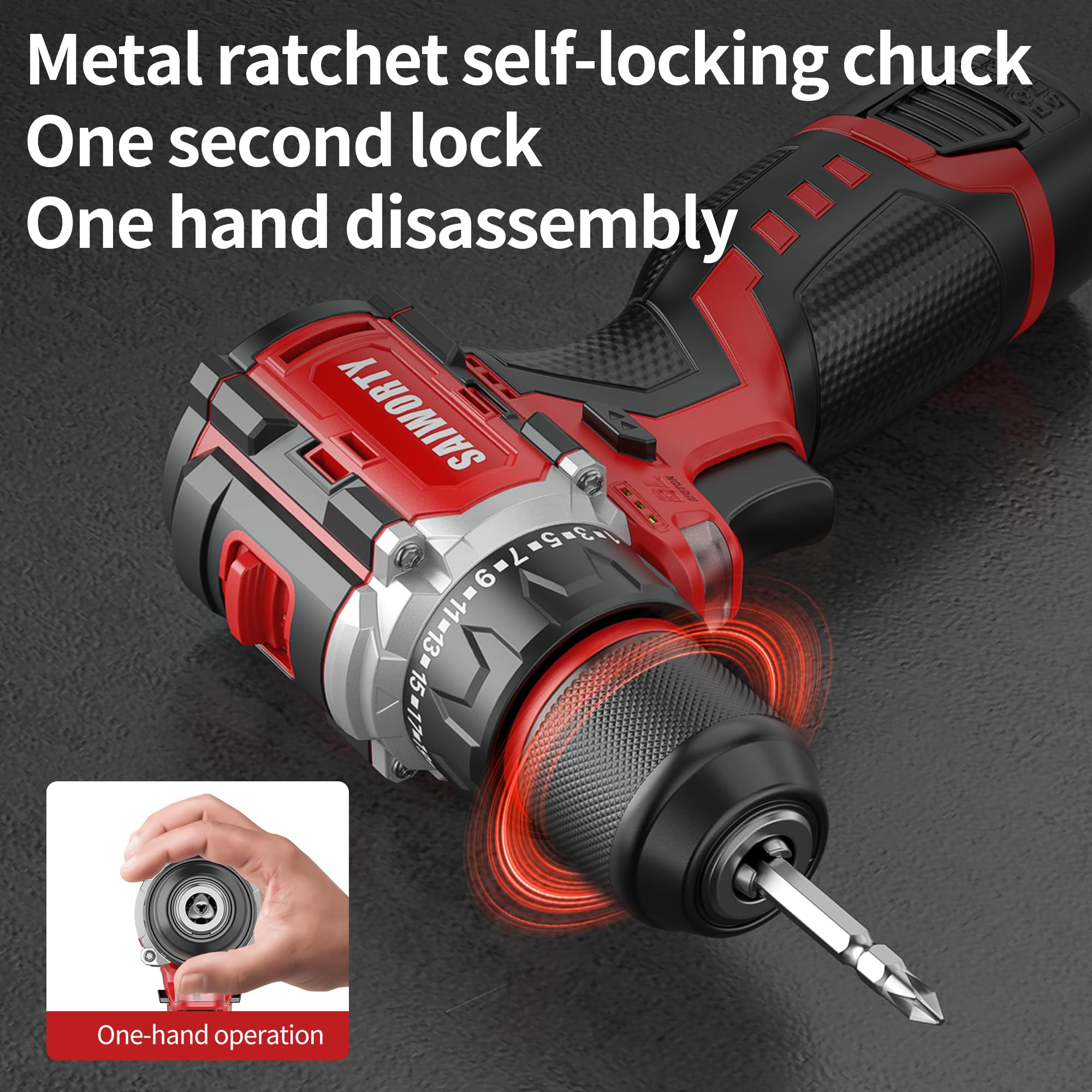 16V Cordless Drill Set with Battery & Charger - 3/8