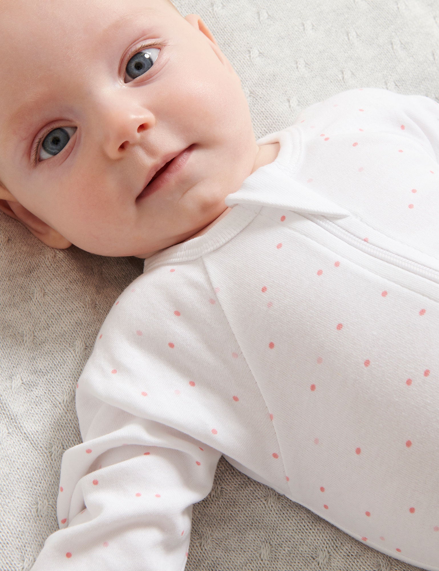 Purebaby Organic 3-Piece Baby Clothes Set - Pale Pink with White Dots | Soft Cotton Outfit for Newborns & Infants | Perfect for Photos, Gifts & Everyday Wear