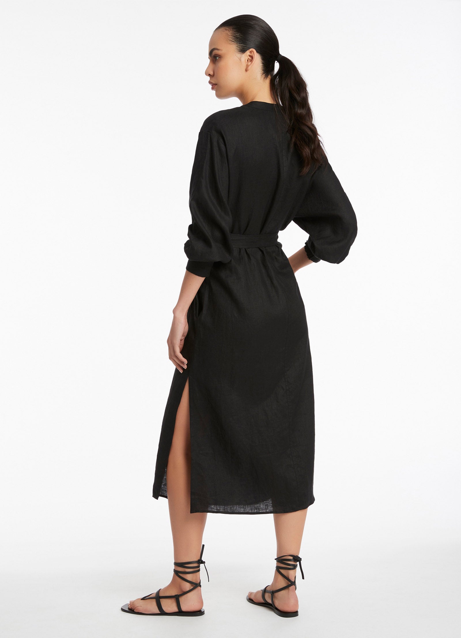 Stylish Black Jetset Shirred Cuff Shirt Dress for Women | Casual & Office Wear | Perfect for Work, Date Night & Travel