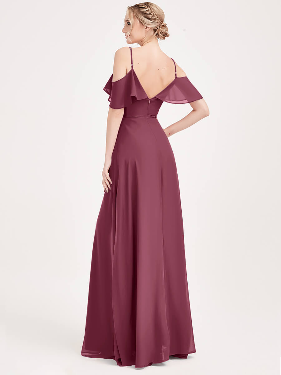 Elegant Mulberry Chiffon Convertible Bridesmaid Dress with Cap Sleeves - 3-Way Styling Options for Weddings, Parties & Special Occasions