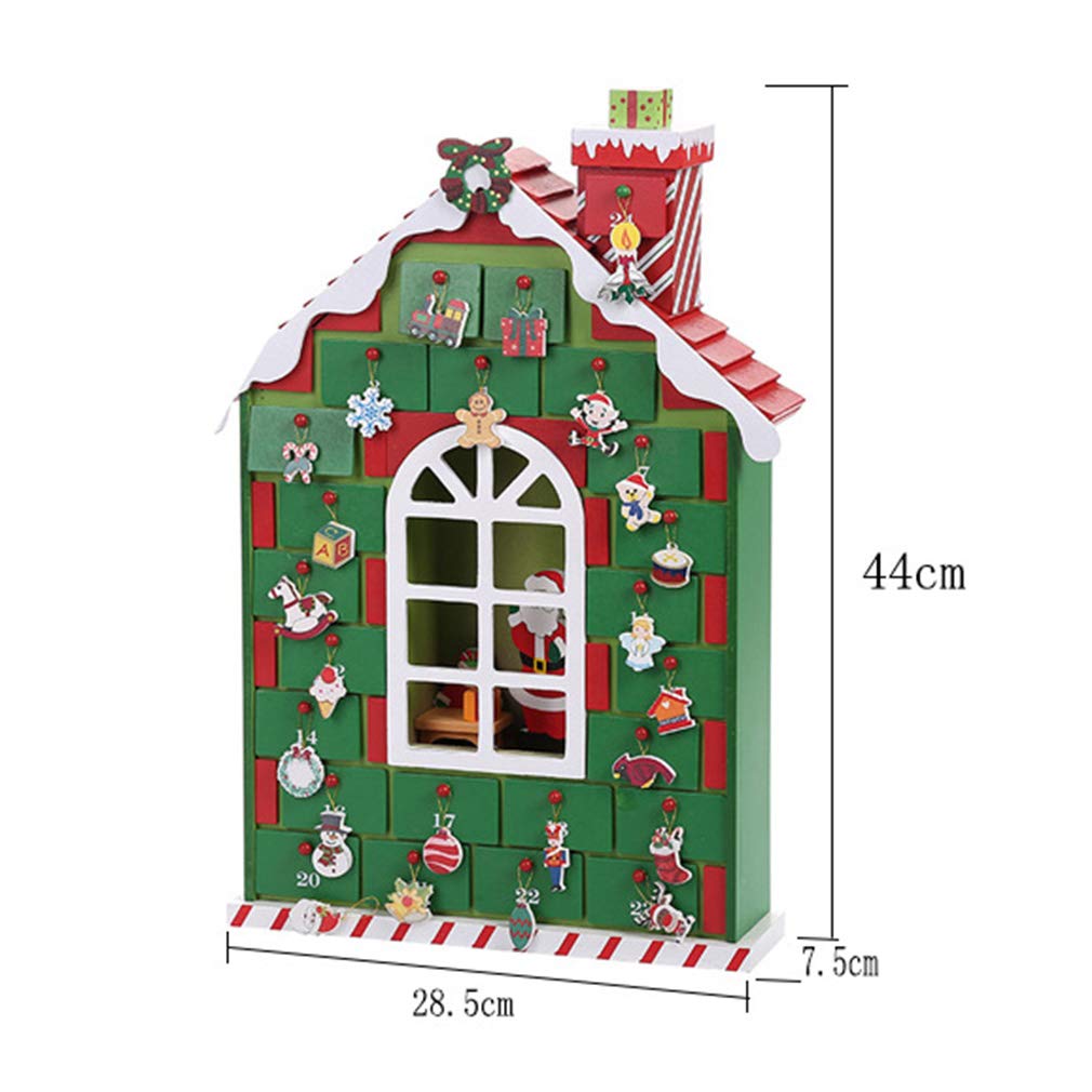 24-Day Wooden Christmas Advent Calendar with Drawers - Holiday Countdown Decor for Kids, Perfect for Xmas Candy Storage & Festive Home Decor (Ideal for Family Traditions & Gift-Giving)