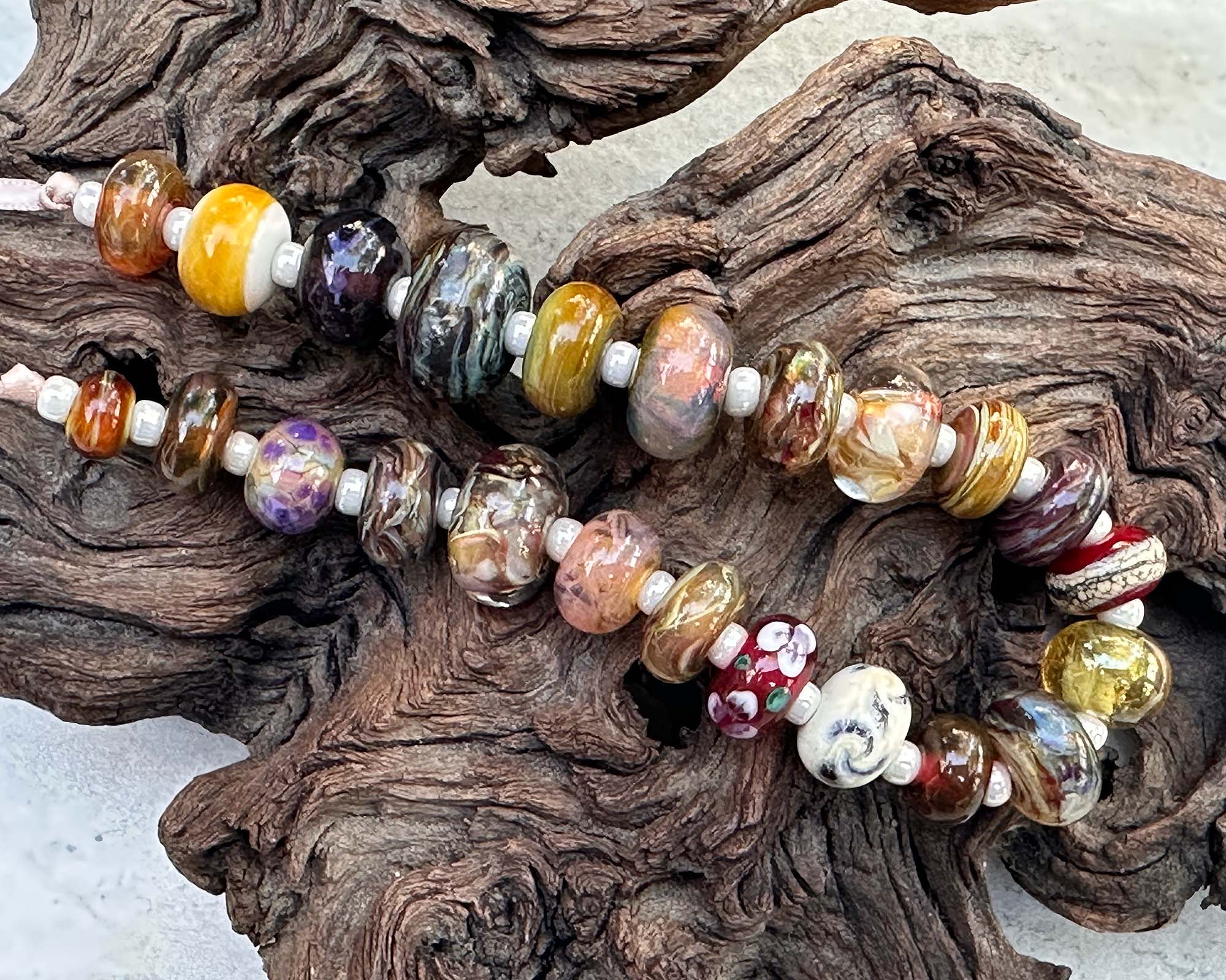 21-Piece Brown Orphan Lampwork Glass Beads Set for Jewelry Making - DIY Bracelet, Necklace & Craft Projects (SRA Certified)