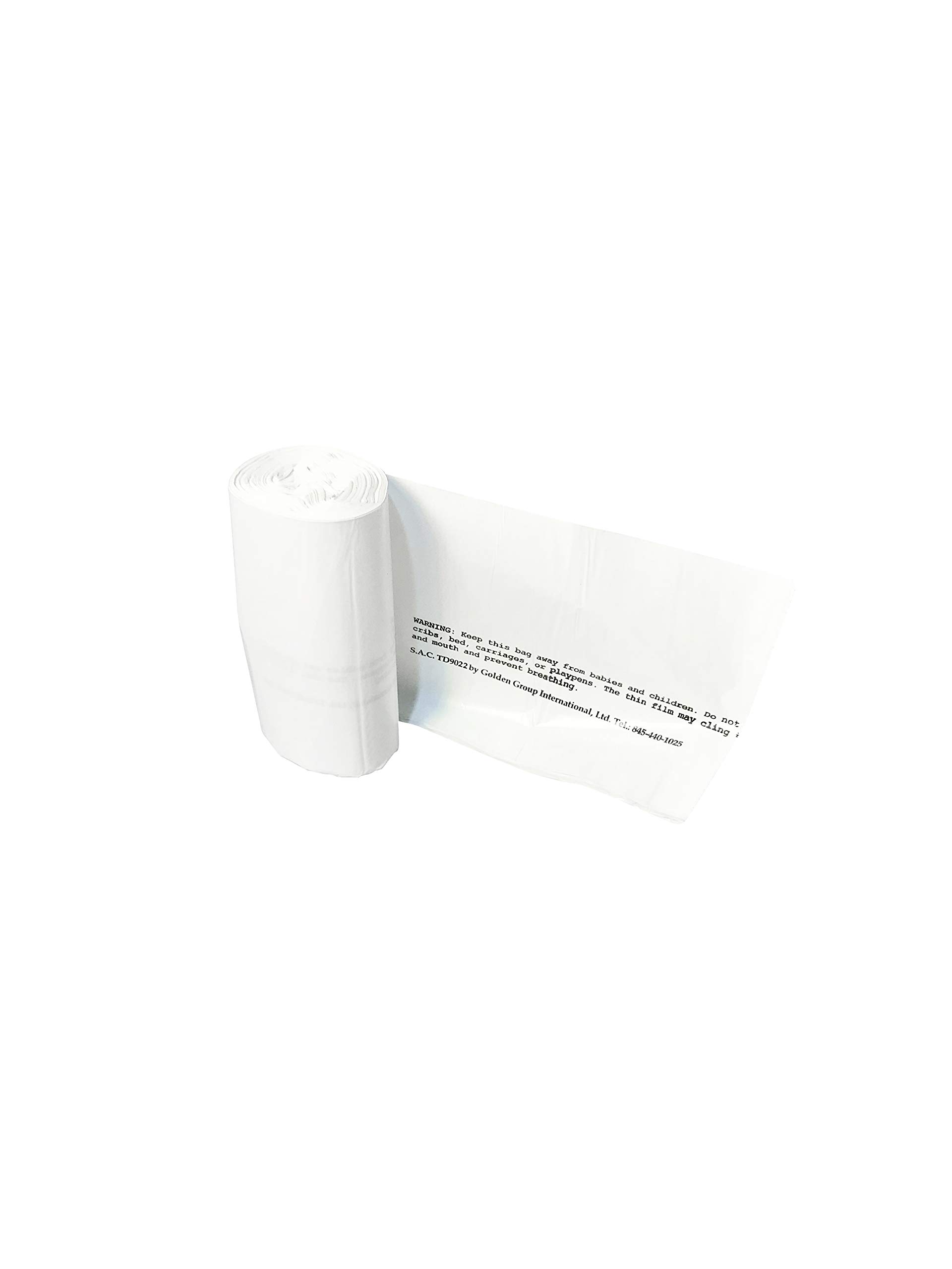 TD9022-24 Sanitary Napkin Disposal Bin Liners - 50 Bags per Roll, White, Case of 24 - Ideal for Restrooms, Hospitals, Schools & Public Spaces