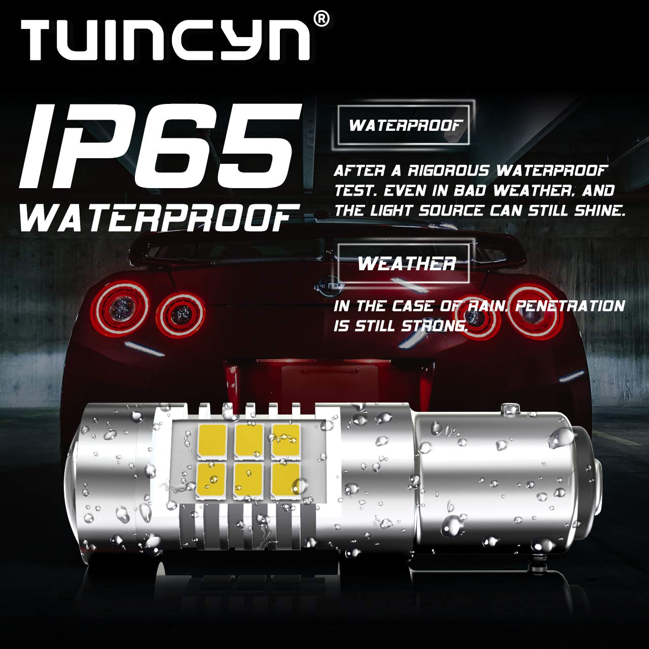 TUINCYN 1157 LED Bulb White - 2057 2357 7528 BAY15D Replacement Bulbs for Tail, Brake, Turn Signal, Reverse & Parking Lights - 12V DC (Pack of 2) - Perfect for Cars, Trucks, SUVs & Motorcycles