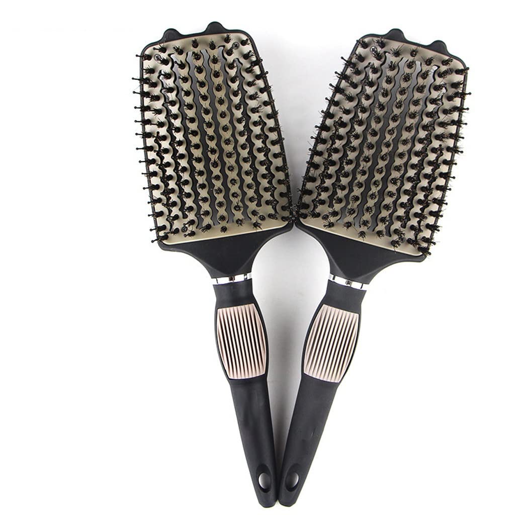 Professional Hair Comb Set - Hard Bristle Styling Comb, Wide Tooth Detangling Comb & 9-Row ABS Hairdressing Comb for Curly, Wavy & Thick Hair - Perfect for Salon, Home Styling & Travel (Color: B2PC)