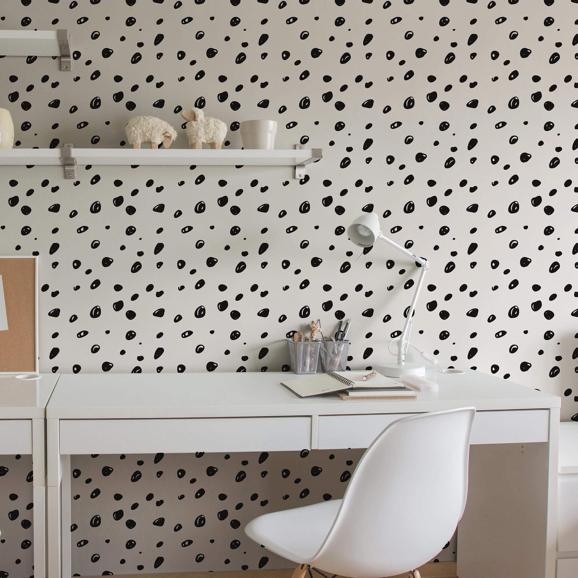 White and Black Seamless Peel & Stick Removable Wallpaper - Self-Adhesive Home Decor for Bedroom, Living Room, Kitchen - Easy to Apply & Remove - 2232