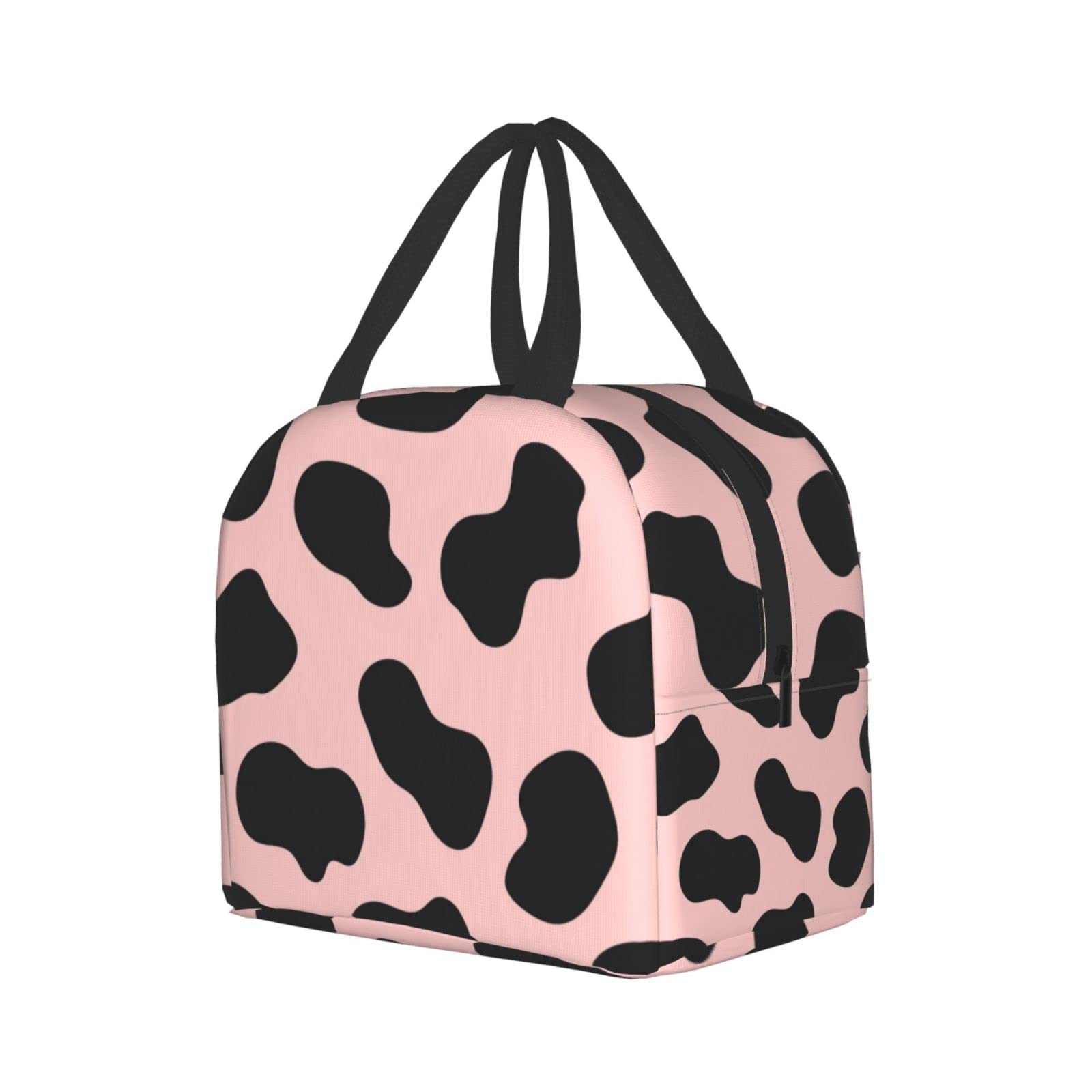 Insulated Lunch Bag for Work & Travel - Reusable Cute Cow Design Portable Meal Container for Men & Women - Perfect for Office, School, Picnic & Outdoor Activities