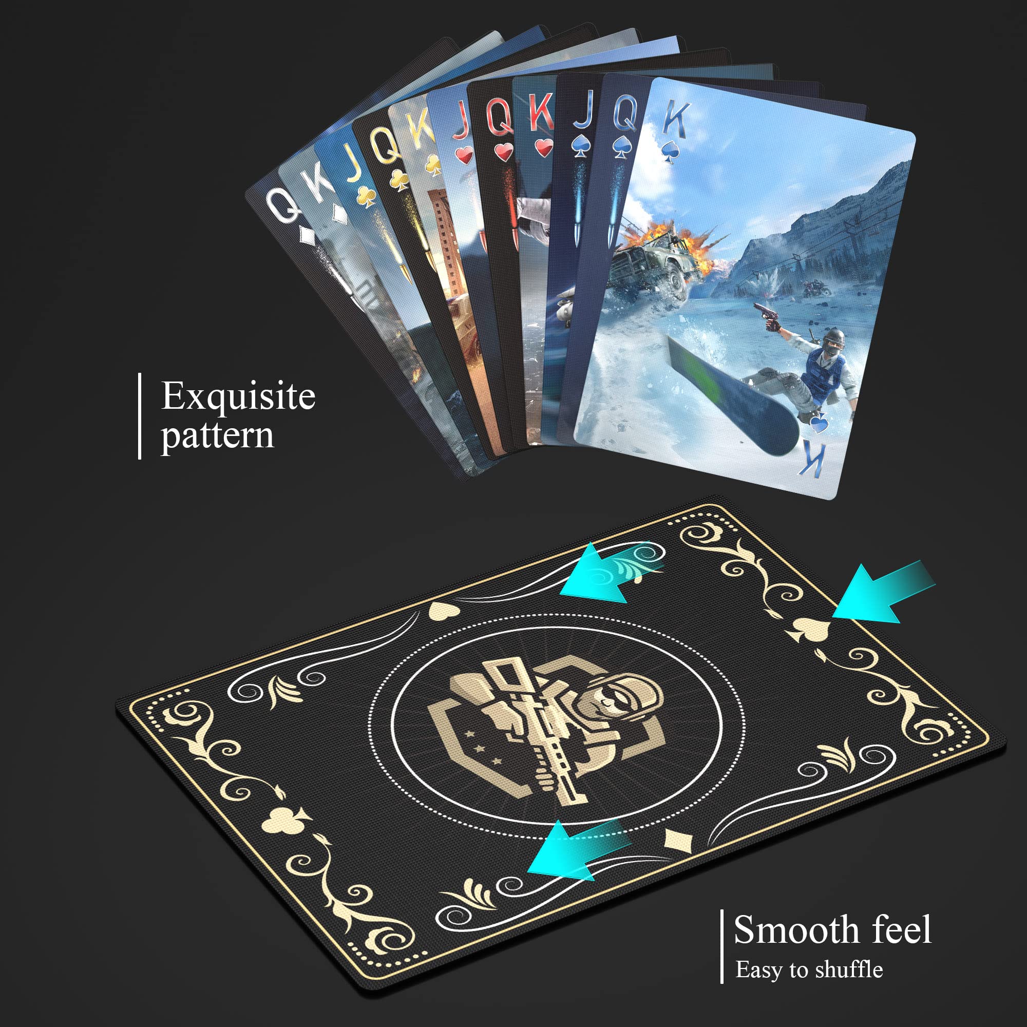 Premium WJPC Warrior Gold Waterproof Playing Cards - Luxury Gift Box Deck for Poker, Blackjack & Casino Games | Ideal for Adults Parties, Travel, Camping & Outdoor Activities