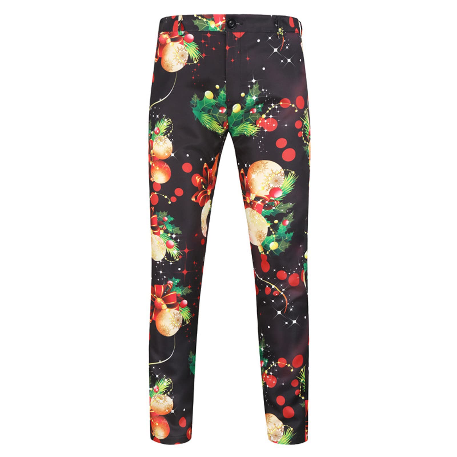 **QWENTMTNTY Men's Printed Sweatpants - Christmas Fashion Casual Joggers, Black - Perfect for Holiday Gifts, Lounge Wear & Street Style**
