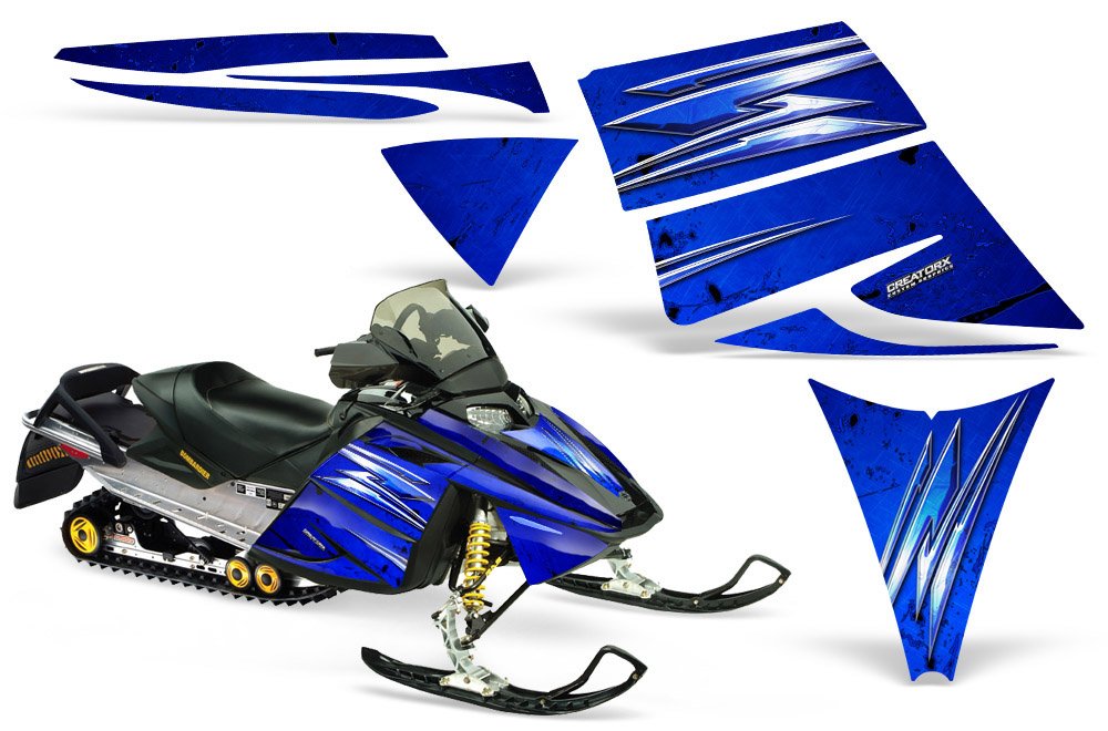 Premium Ski-Doo REV MXZ 03-09 Snowmobile Graphics Kit - Cold Fusion Blue Decals & Stickers for Custom Sled Design | Perfect for Trail Riding, Mountain Adventures & Winter Sports Enthusiasts