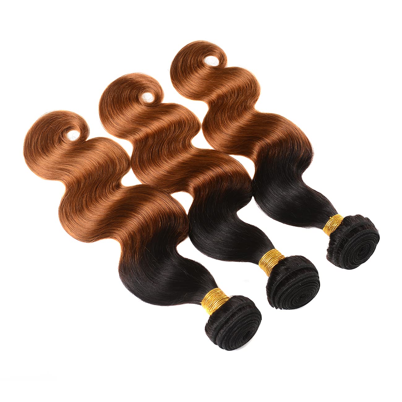 20 22 24 Inch Ombre Brazilian Body Wave Human Hair Bundles - 100% Unprocessed Virgin Hair Extensions for Natural Look | Perfect for Daily Wear, Styling & Special Occasions