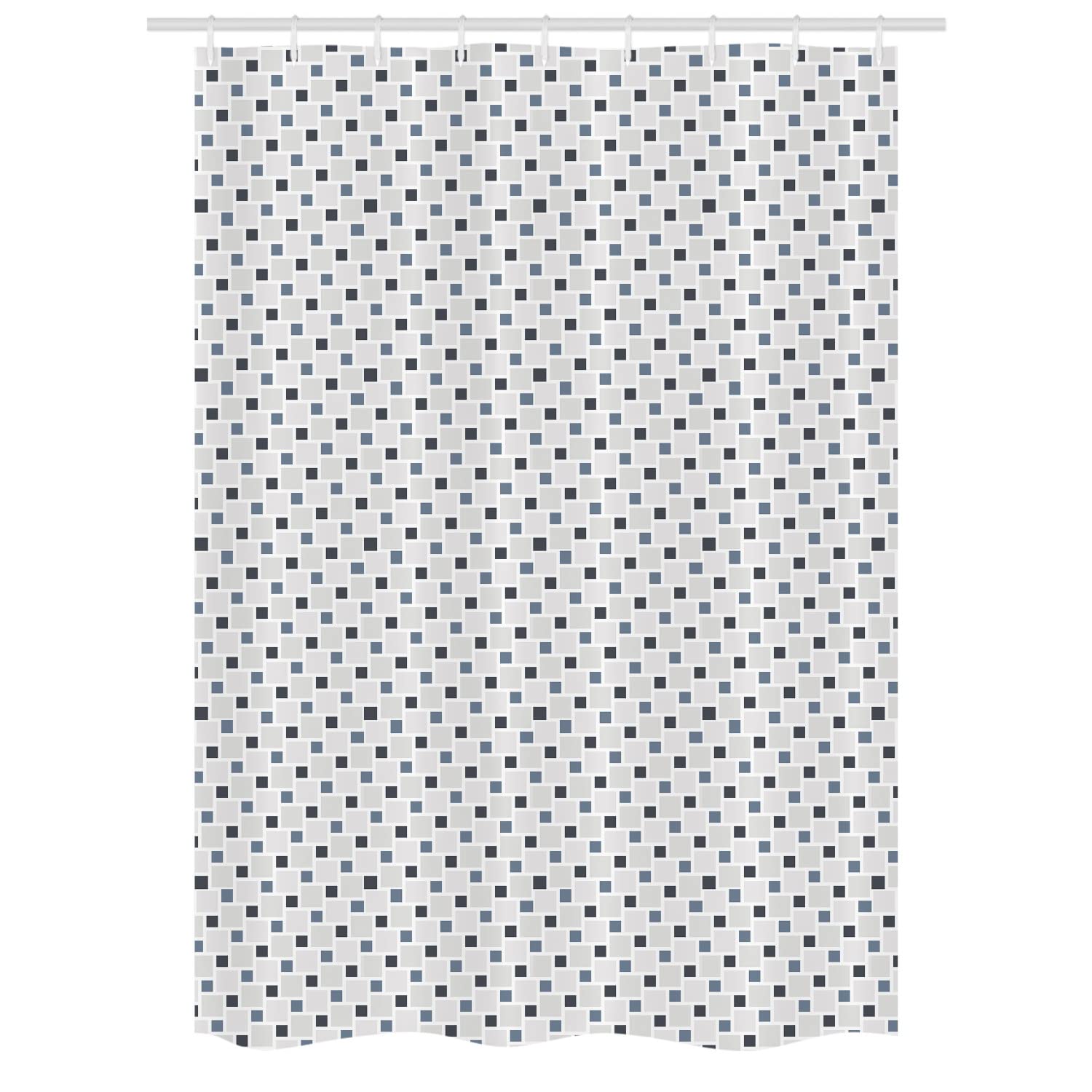 Ambesonne Geometric Grid Shower Curtain - Soft Pastel Squares, Decorative Bathroom Fabric Set with Hooks, 54