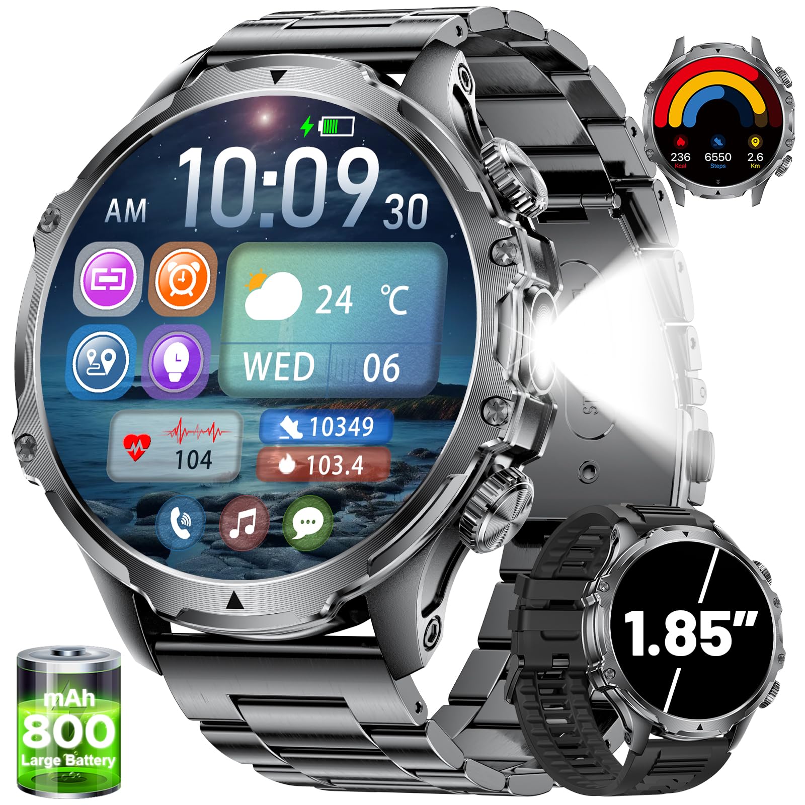 Military Smart Watch for Men - 1.85