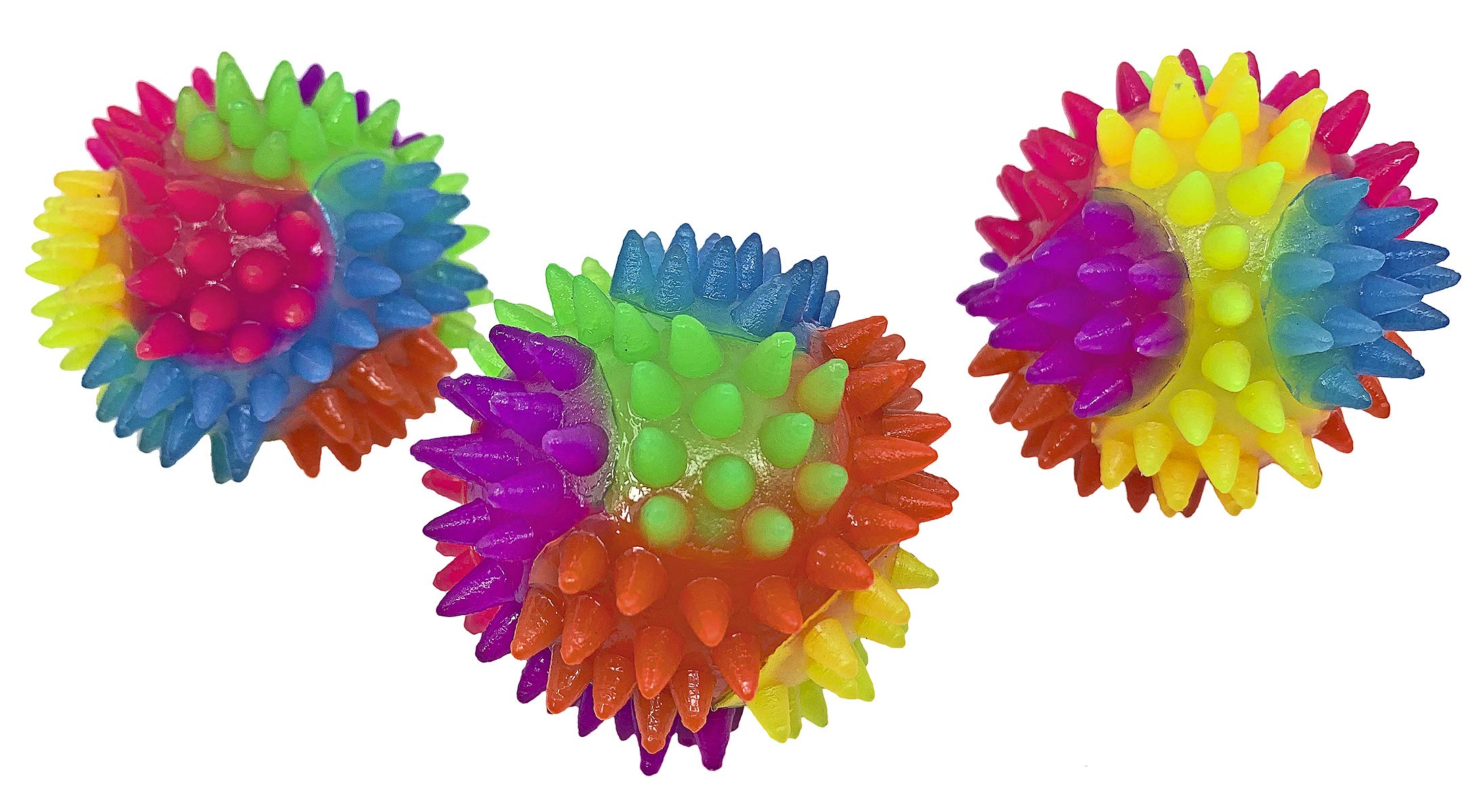 Bonka Bird Toys 3317 Pk3 Large Rainbow Spike Ball Foot Talon Craft Parrot Cage Toys for African Grey, Amazon, Conures – Durable Chew Toy for Mental Stimulation & Beak Exercise – Perfect for Playtime & Cage Enrichment