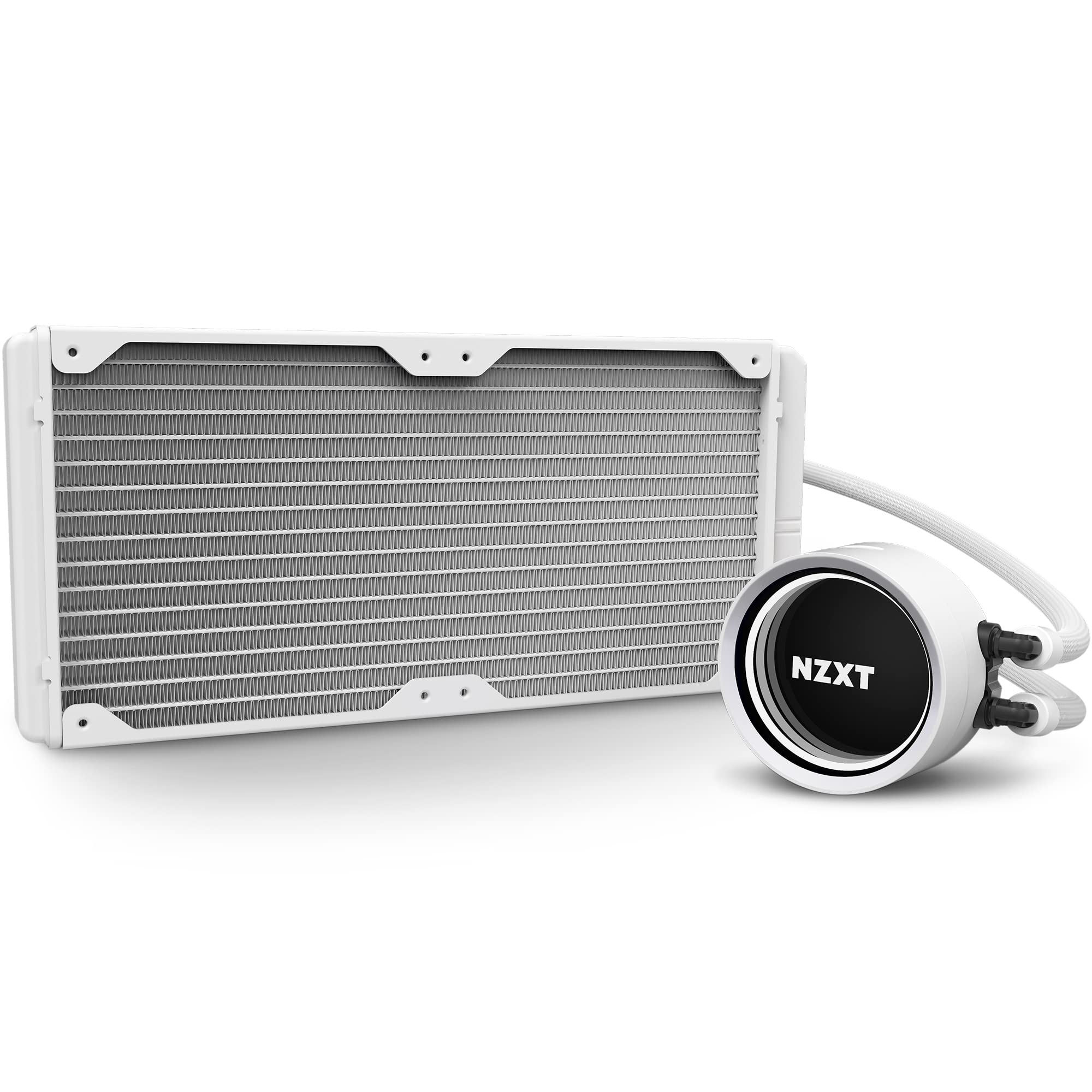 NZXT Kraken X63 RGB 280mm AIO Liquid CPU Cooler - Infinity Mirror Design with RGB Lighting - Includes 2 Aer RGB V2 140mm Fans - White - Perfect for Gaming PCs and High-Performance Workstations