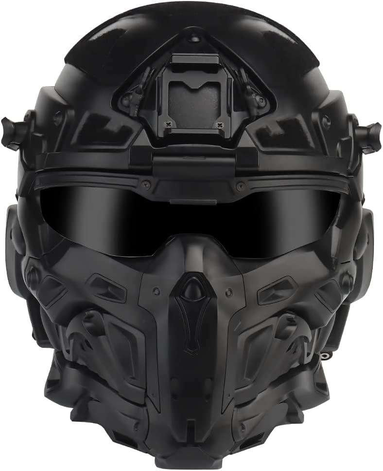 Tactical Airsoft Helmet with Built-in Headset & Anti-Fog Fan - Adjustable Sliding Goggles for Airsoft, Paintball, Military Simulation & Outdoor Sports