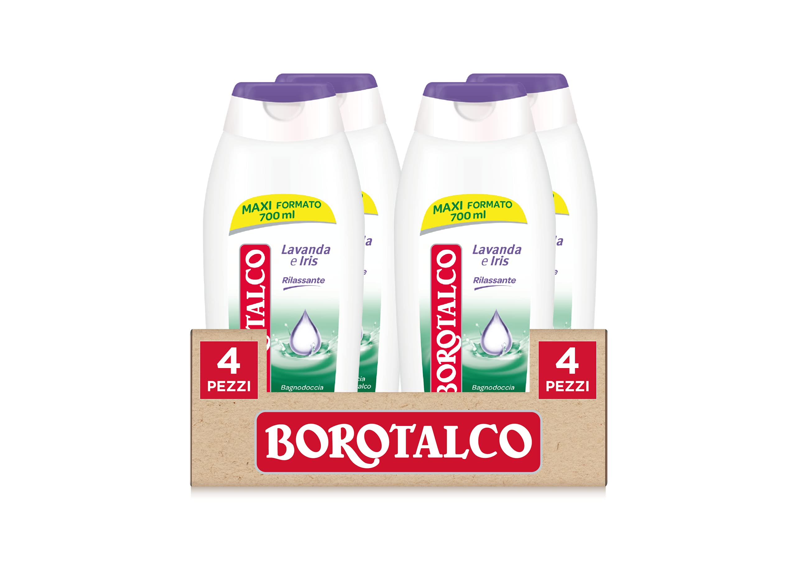 Borotalco Lavender & Iris Body Wash - Refreshing & Hydrating Shower Gel for Men & Women - 700ml Large Bottle - Perfect for Daily Use & Relaxing Bath Time