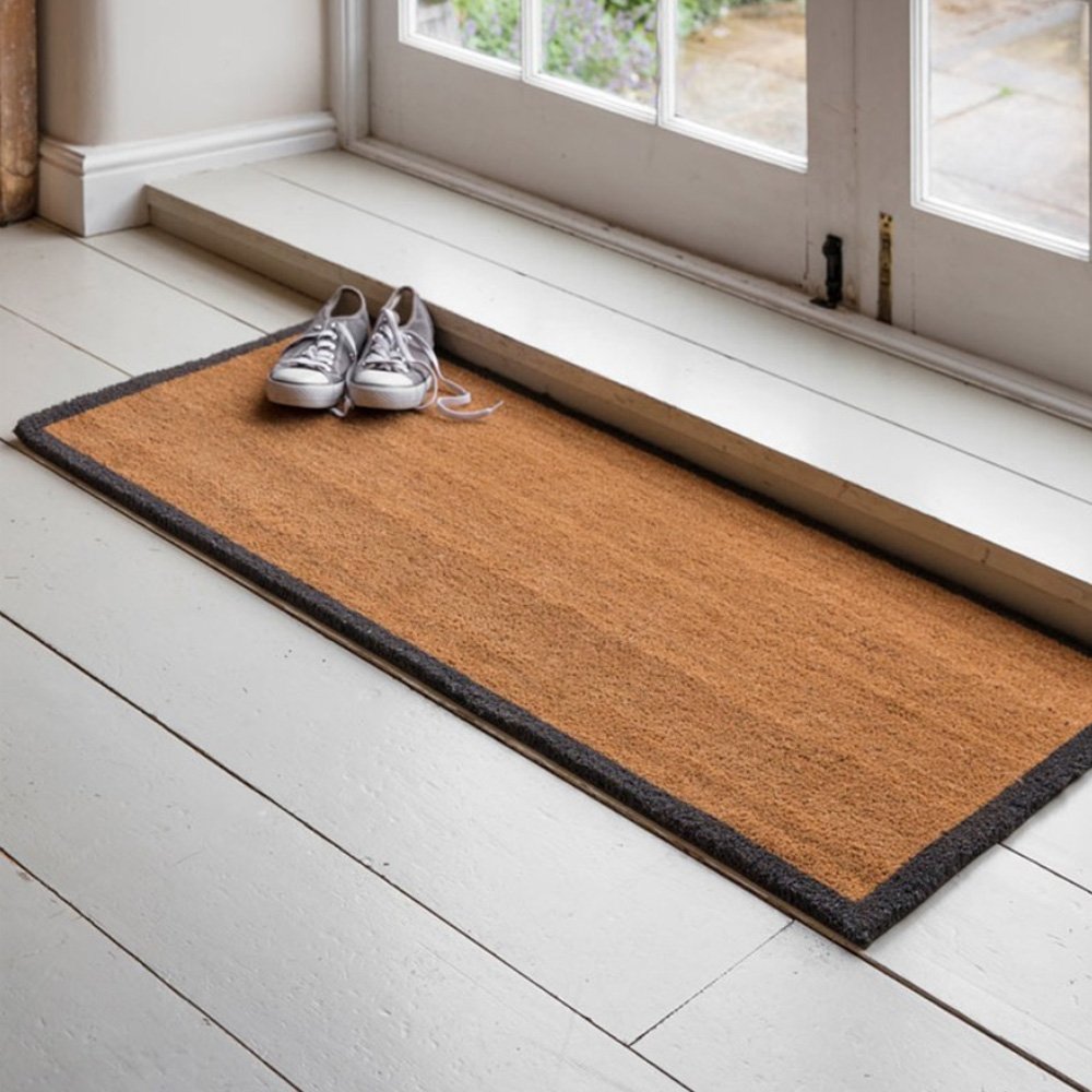 Premium Double Doormat with Charcoal Border - Heavy Duty Indoor/Outdoor Entryway Rug for Home & Office - Perfect for High Traffic Areas, Mudrooms, and Front Door Protection