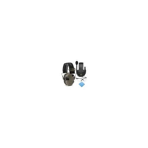 Walker's Razor Slim Electronic Shooting Earmuffs - Noise Cancelling Hearing Protection with Walkie Talkie & Safety Glasses Bundle | Perfect for Hunting, Shooting Range & Outdoor Activities