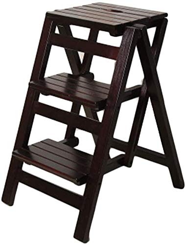 Solid Wood Folding Step Stool Ladder - 4 Step Indoor Climbing Stool for Home, Kitchen, Bathroom | Multi-Functional Compact Step Stool for Adults & Kids | Perfect for Reaching High Shelves, Changing Light Bulbs, Home Organization