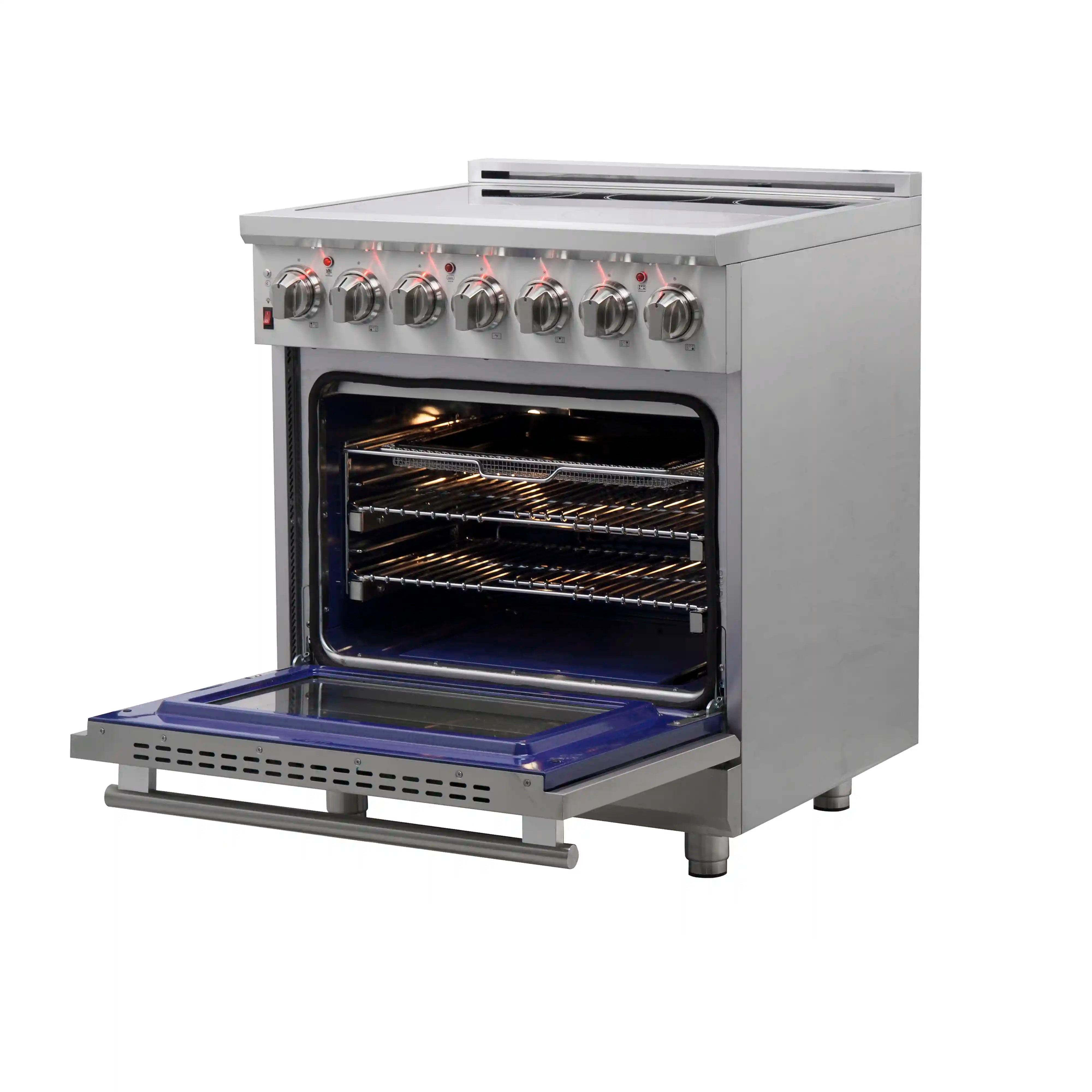 Forno Massimo 30 Inch Freestanding Electric Range - Stainless Steel Oven with 5 Burners & Convection (FFSEL6020 30) - Perfect for Home Kitchens & Small Restaurants