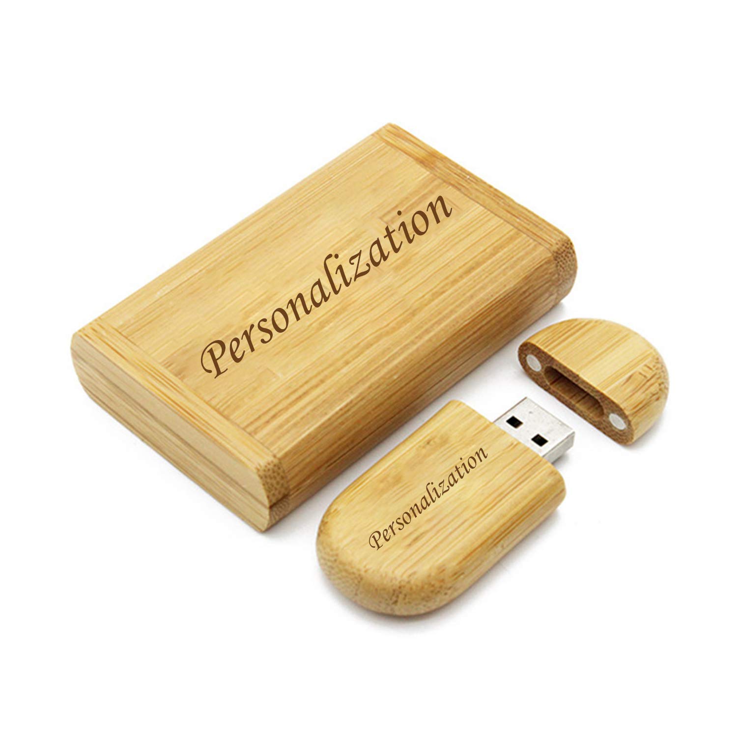 Personalized Wooden USB Flash Drive - Custom Engraved Walnut & Maple USB Box for Wedding Photos, Gifts, Business Promotions - High-Speed Data Storage for Events, Corporate Giveaways, and Keepsakes