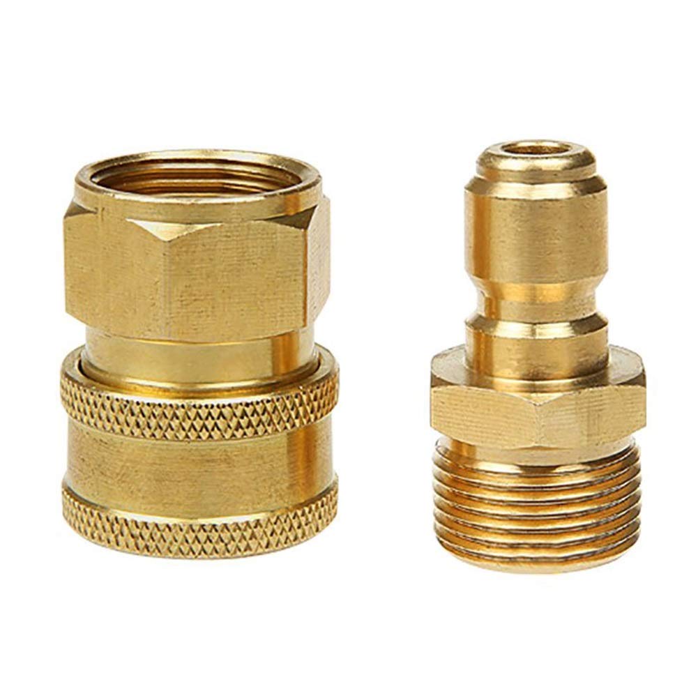 2-Pack Copper Quick Connector Set for Garden Irrigation - High Pressure Water Pipe Coupler, Hose Cleaning Machine Replacement - Easy Installation for Outdoor Watering & Lawn Care