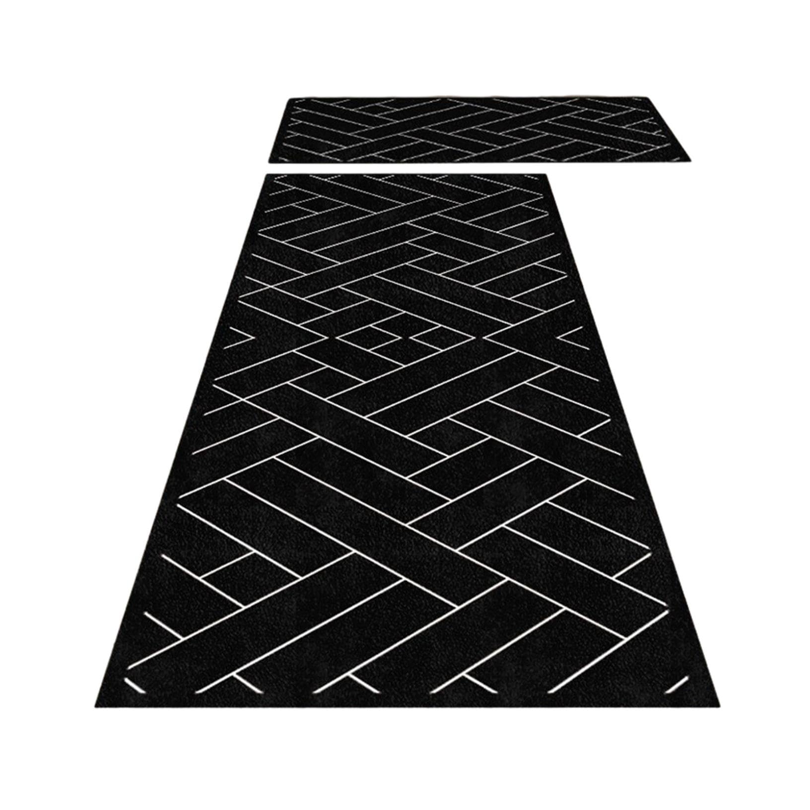 Premium Anti-Fatigue Kitchen Rugs Set of 2 - Thick Waterproof PVC Floor Mats for Standing Comfort - Heavy Duty Non-Slip Cushion for Kitchen, Sink, Office & Garage - Ideal for Cooking, Dishwashing & Workstations (Black)