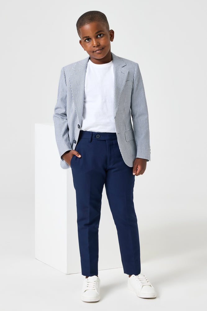 Jimi Blazer for Women - Navy & White Striped Professional Blazer Jacket - Office Wear, Business Attire, and Formal Occasions