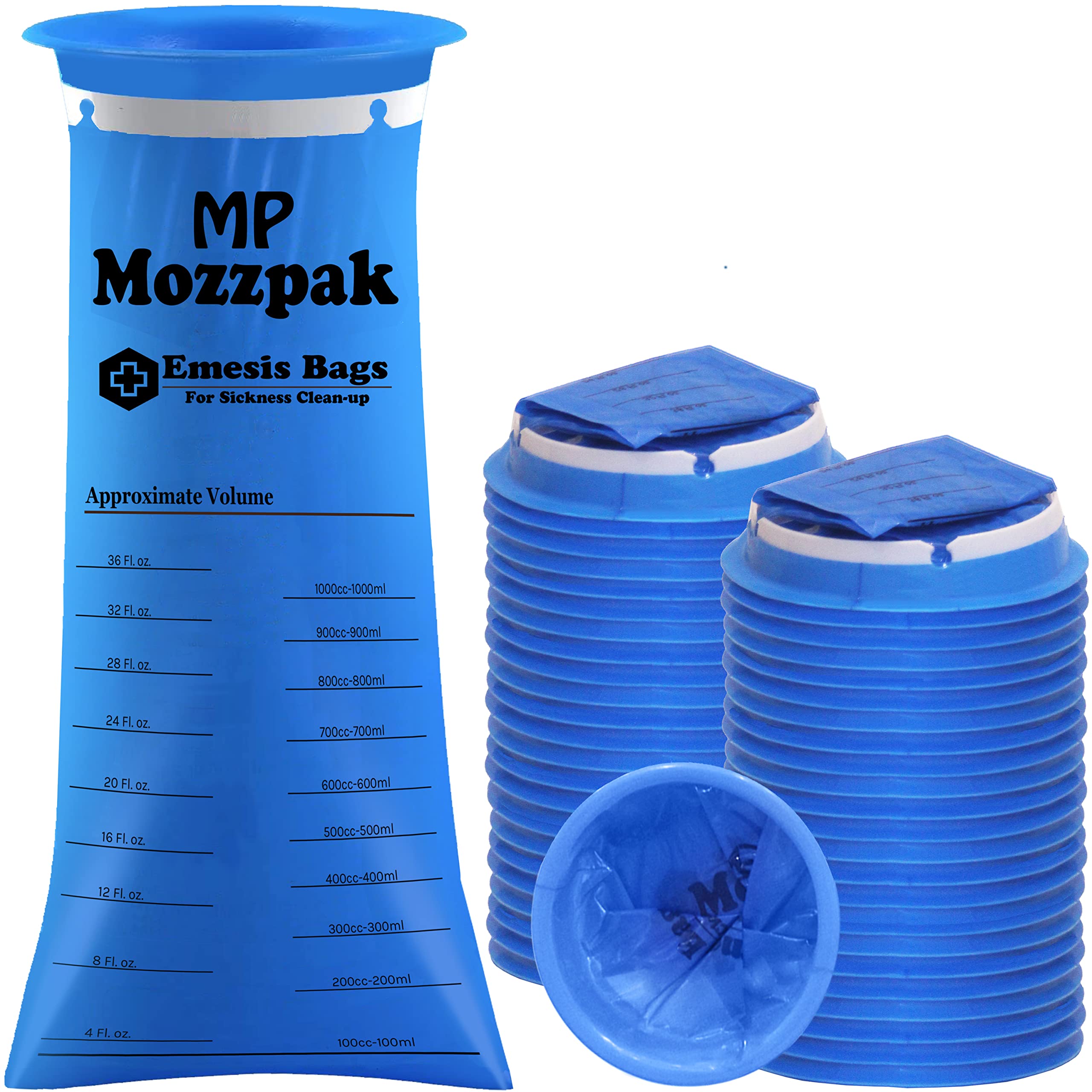Disposable Vomit Bags 50 Pack - 1000ml Leak-Proof Medical Grade Emesis Bags for Motion Sickness, Travel, Car, Airplane & Kids - Portable Puke Bags for Nausea Relief on Road Trips, Flights & Taxi Rides