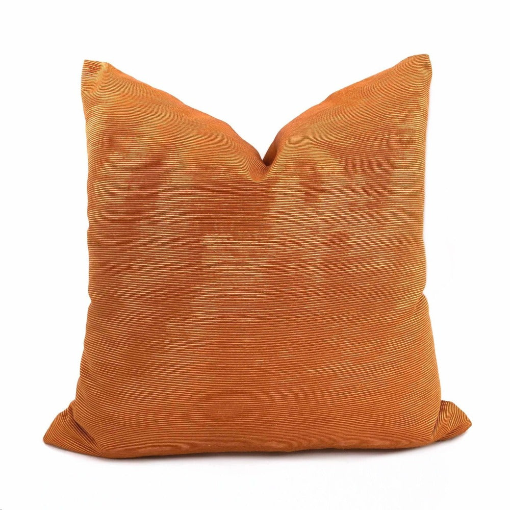 Beacon Hill Terracotta Orange Moire Pillow Cover - 18x18 Inch Decorative Throw Pillow Case for Sofa, Bed, Couch - Home Decor Accent for Living Room, Bedroom, Nursery