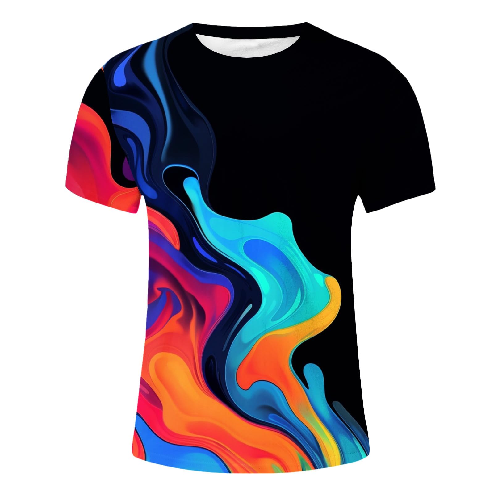 3D Flame Printed Men's T-Shirts - Cool Graphic Short Sleeve Tees for Summer - Trendy Casual Tops for Dads and Guys - Perfect for Streetwear, Parties, and Everyday Outfits
