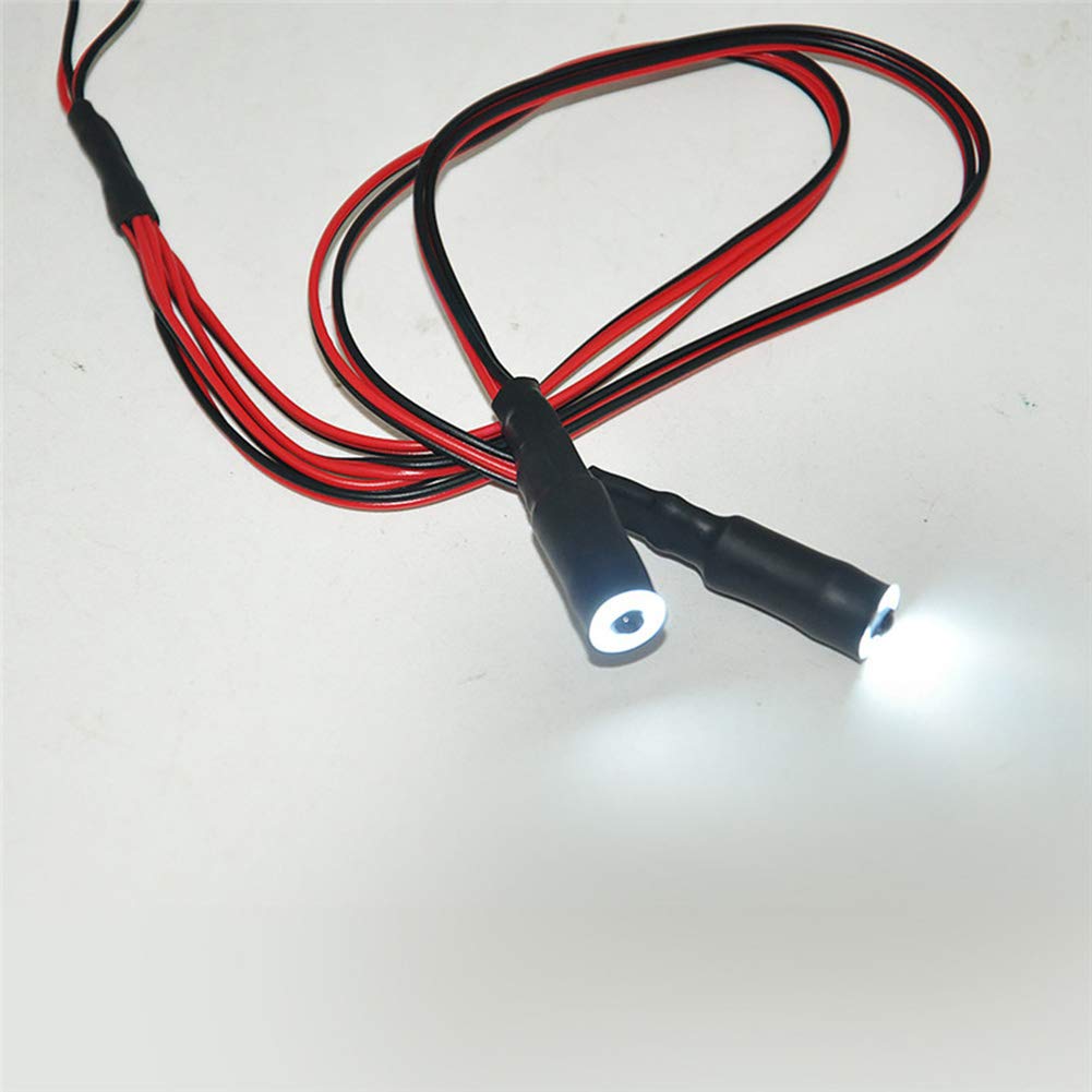 1/10 Scale RC Car LED Headlight & Taillight Kit - 9mm White Lamps for Crawler, Truck & Racing Models - Perfect for Night Driving & Off-Road Adventures
