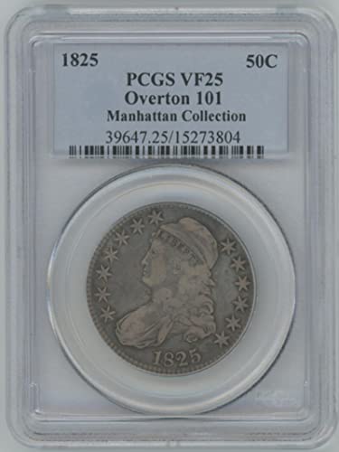 1825 P Bust Half Dollar Coin - VF25 PCGS Certified - Rare US Silver Half Dollar for Collectors & Investors | Perfect for Coin Collections, Gifts & Historical Displays