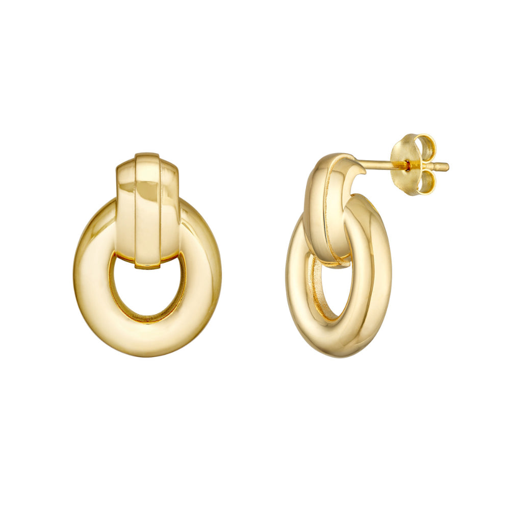 14K Gold Oval Drop Earrings for Women - Elegant Dangling Jewelry for Parties, Weddings & Everyday Wear