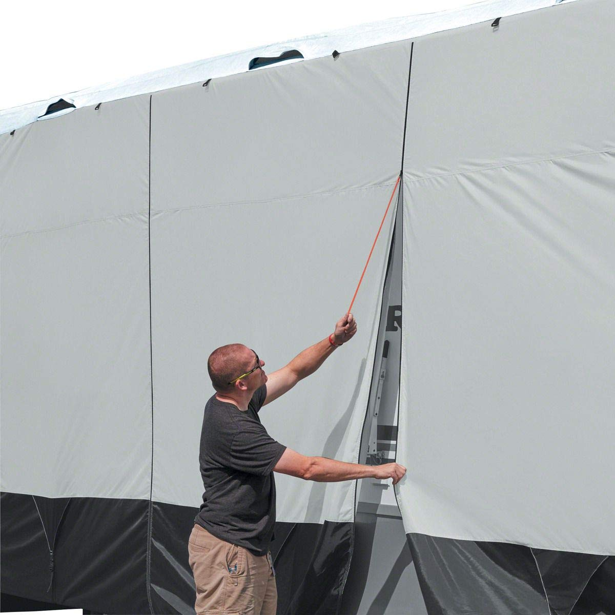 Classic SkyShield RV Cover 650-700cm - Black/Grey/White for Caravan Protection