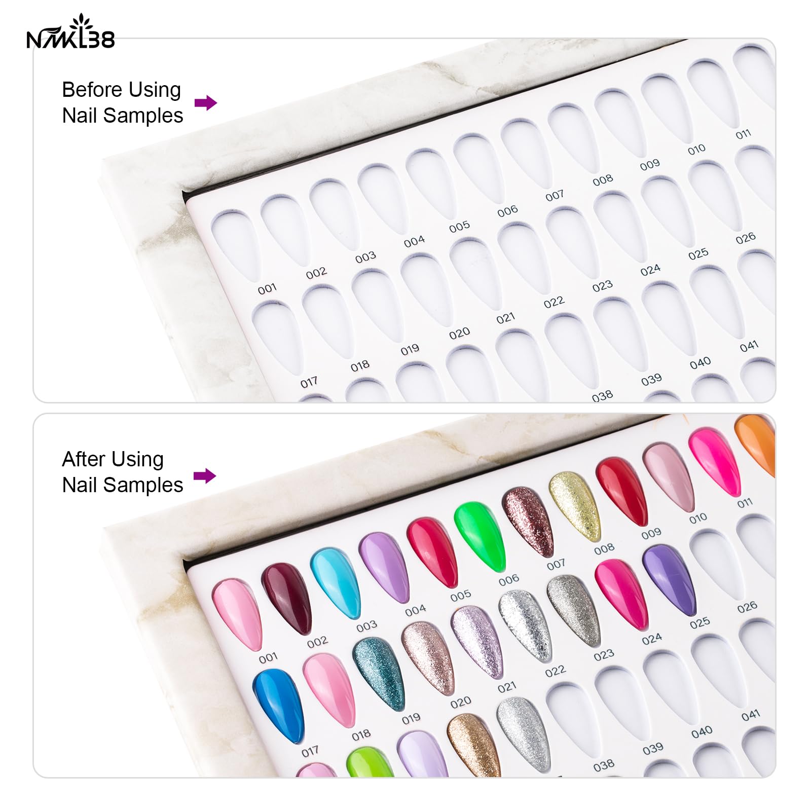 320 Gel Nail Polish Colors Swatch Book with 240 False Nail Tips - Professional Salon Nail Color Chart & Practice Cards for Nail Artists & DIY Manicures (Gray) | Perfect for Nail Salon Display, Home Manicure Practice & Nail Art Inspiration