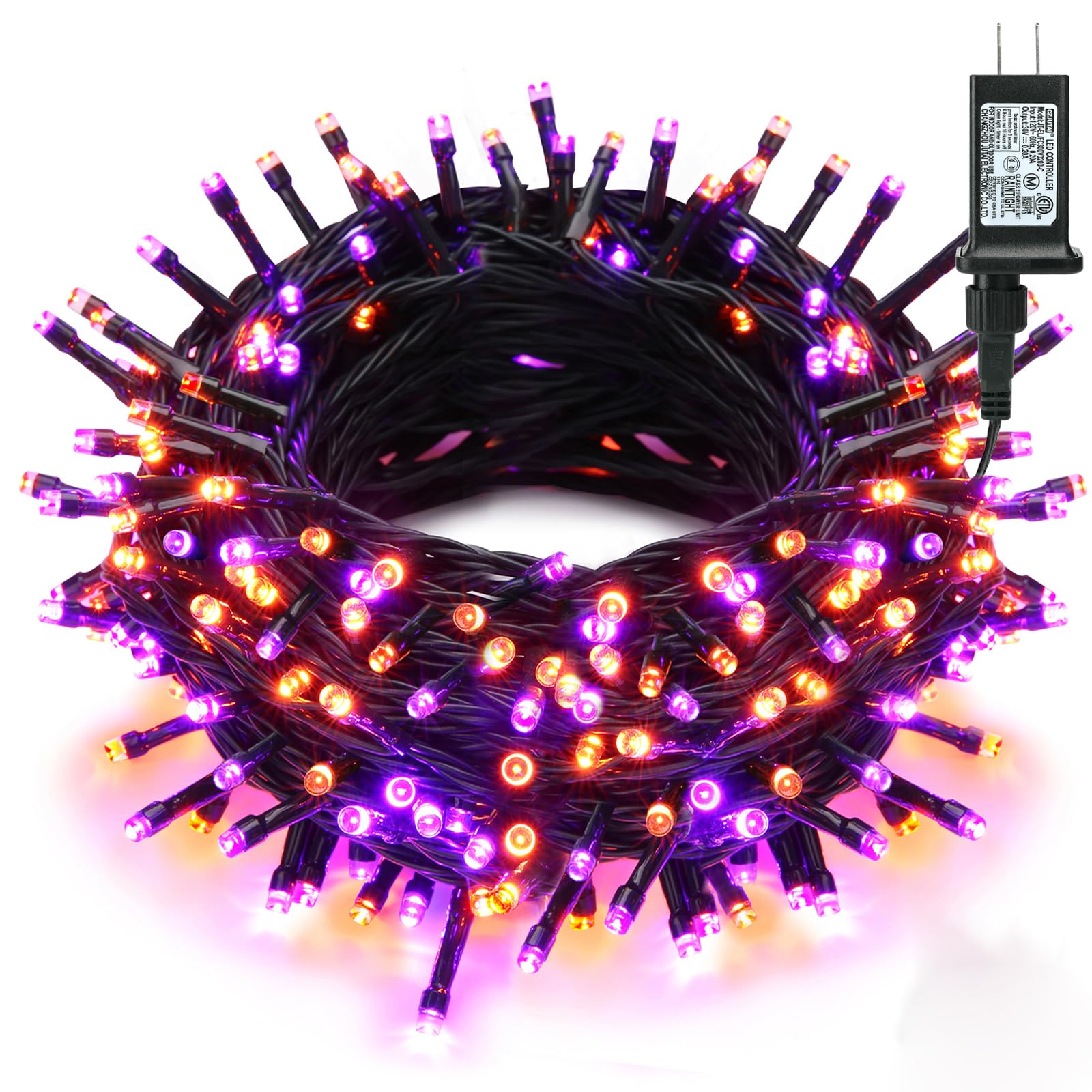 Brizled Purple & Orange Halloween String Lights - 95.14ft 240 LED Connectable Outdoor Lights with Timer & 8 Modes, Waterproof Plug-in Mini Lights for Spooky Halloween Decorations - Perfect for Porch, Yard, Party, and Haunted House Decor