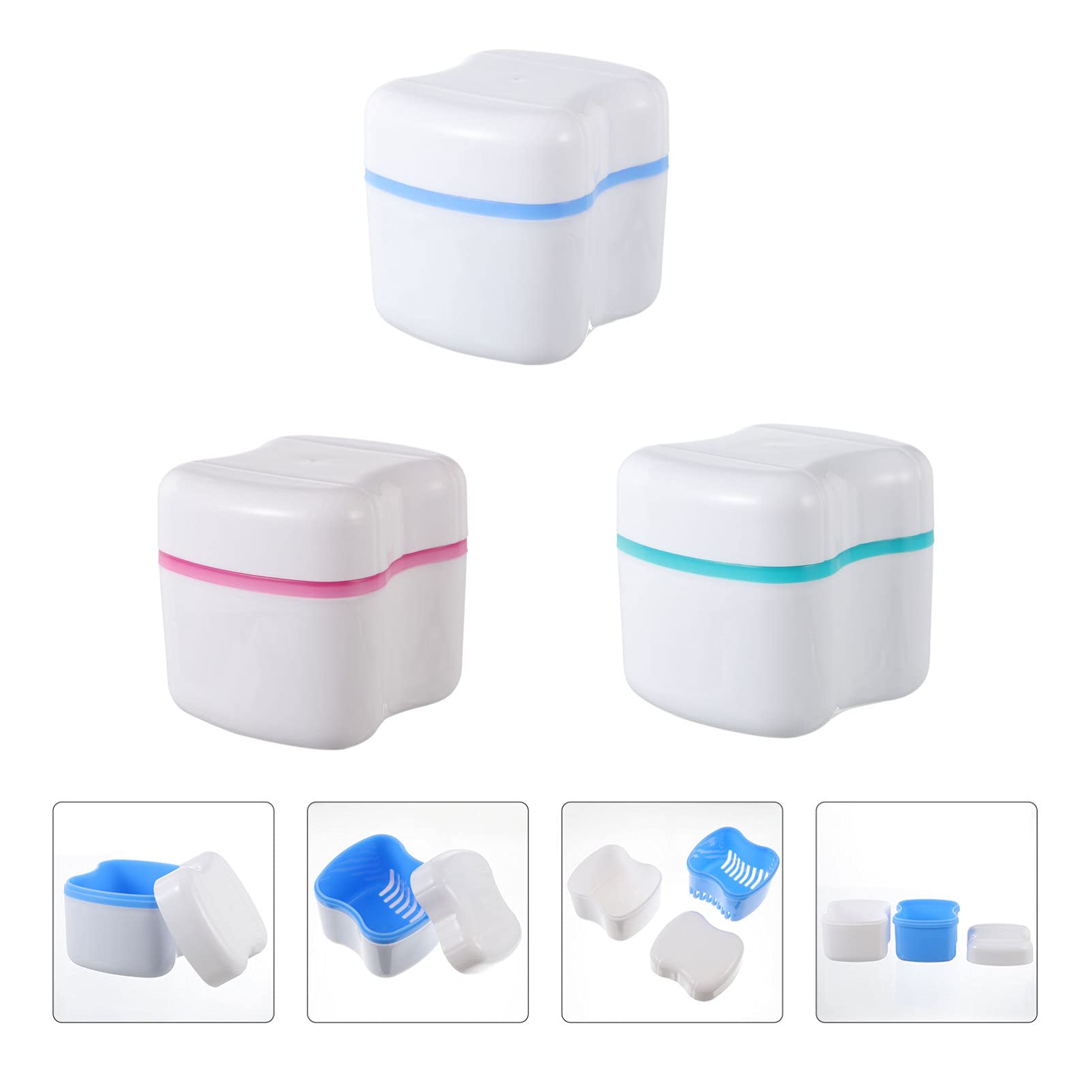 3-Piece Pink Plastic False Eyelash Holder Box Set - Organize & Store Eyelash Extensions, Makeup Accessories - Perfect for Salons, Travel & Home Use