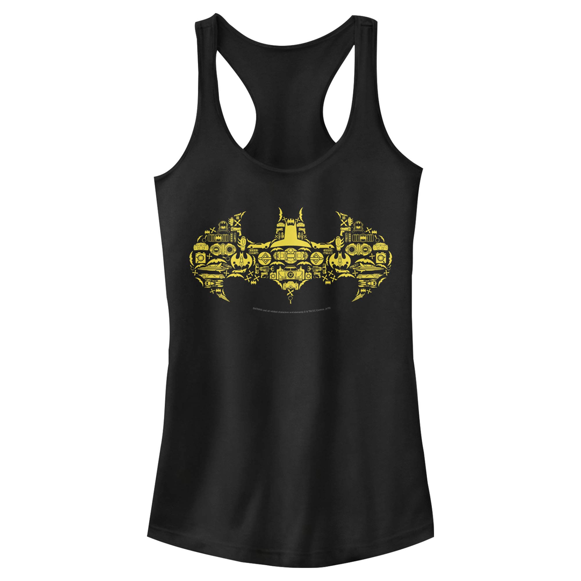 Batman Iconic Bat Women's Racerback Tank Top - DC Comics Graphic Tee for Women - Soft Cotton Casual & Workout Top - Perfect for Cosplay, Comic Con & Everyday Wear