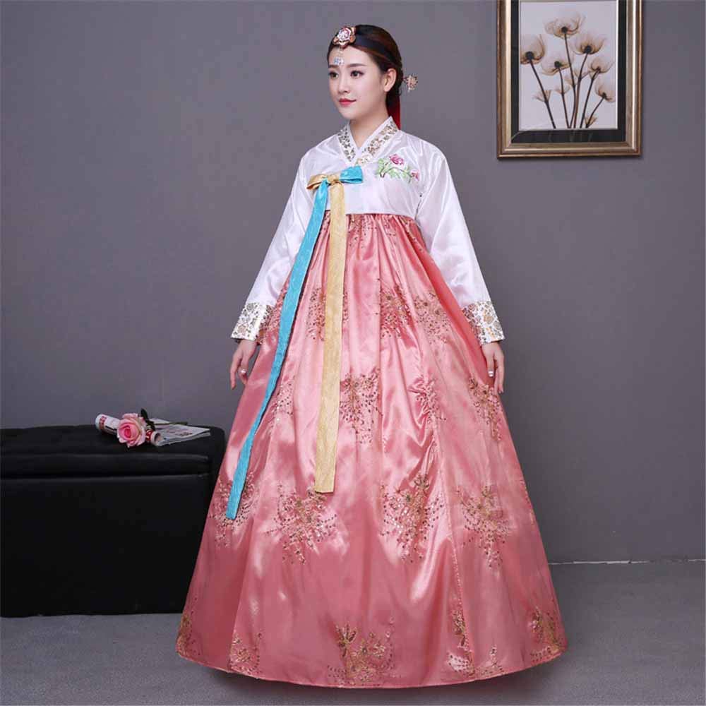 Traditional Korean Hanbok Dress for Women - Elegant Long Sleeve Palace Hanboks Costume for Wedding, Dance & Cosplay | Perfect for Cultural Events, Festivals and Asian Themed Parties