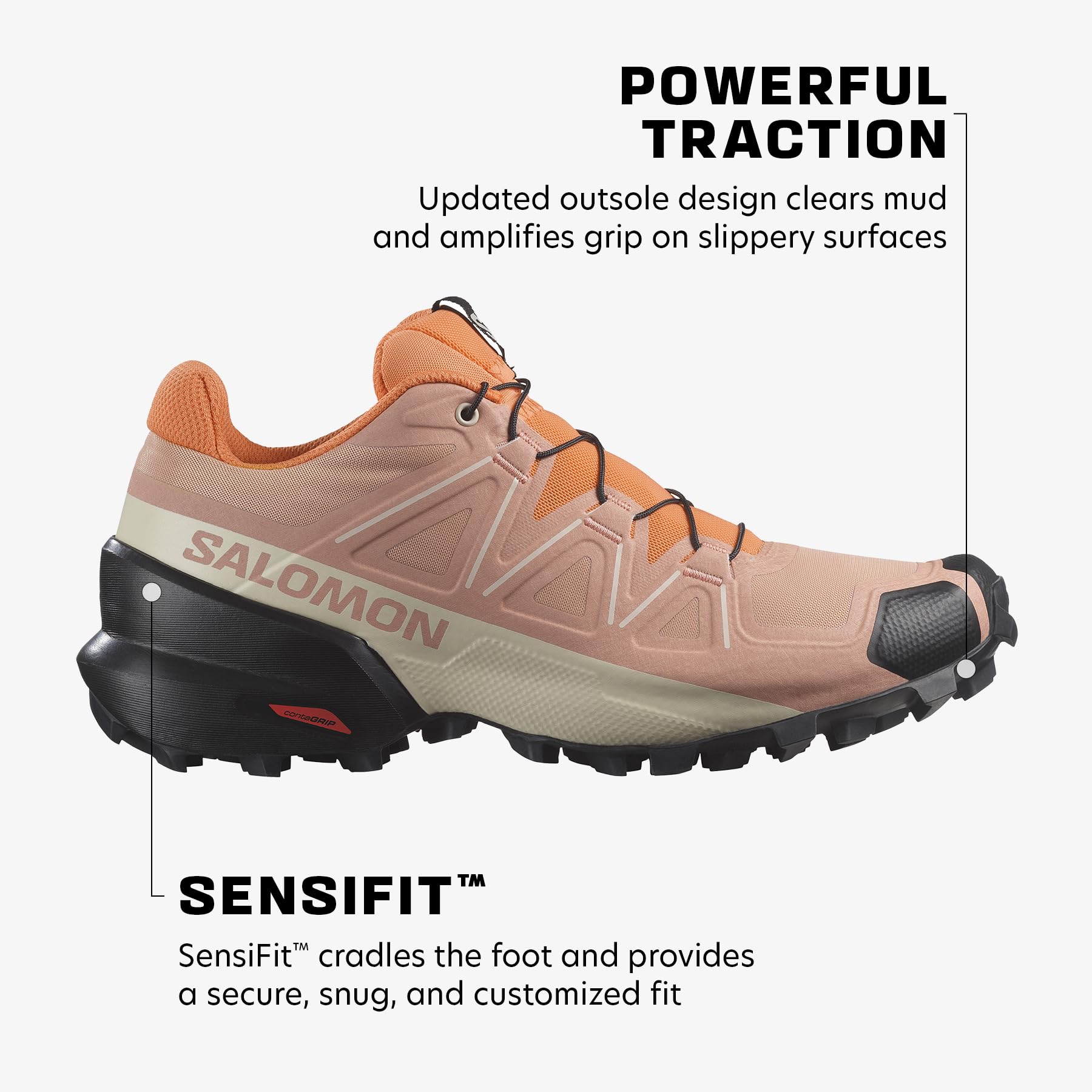 Salomon Women's Speedcross 5 Trail Running Shoes - Lightweight Hiking & Outdoor Adventure Footwear for Women - Perfect for Trail Running, Hiking, and Mountain Climbing