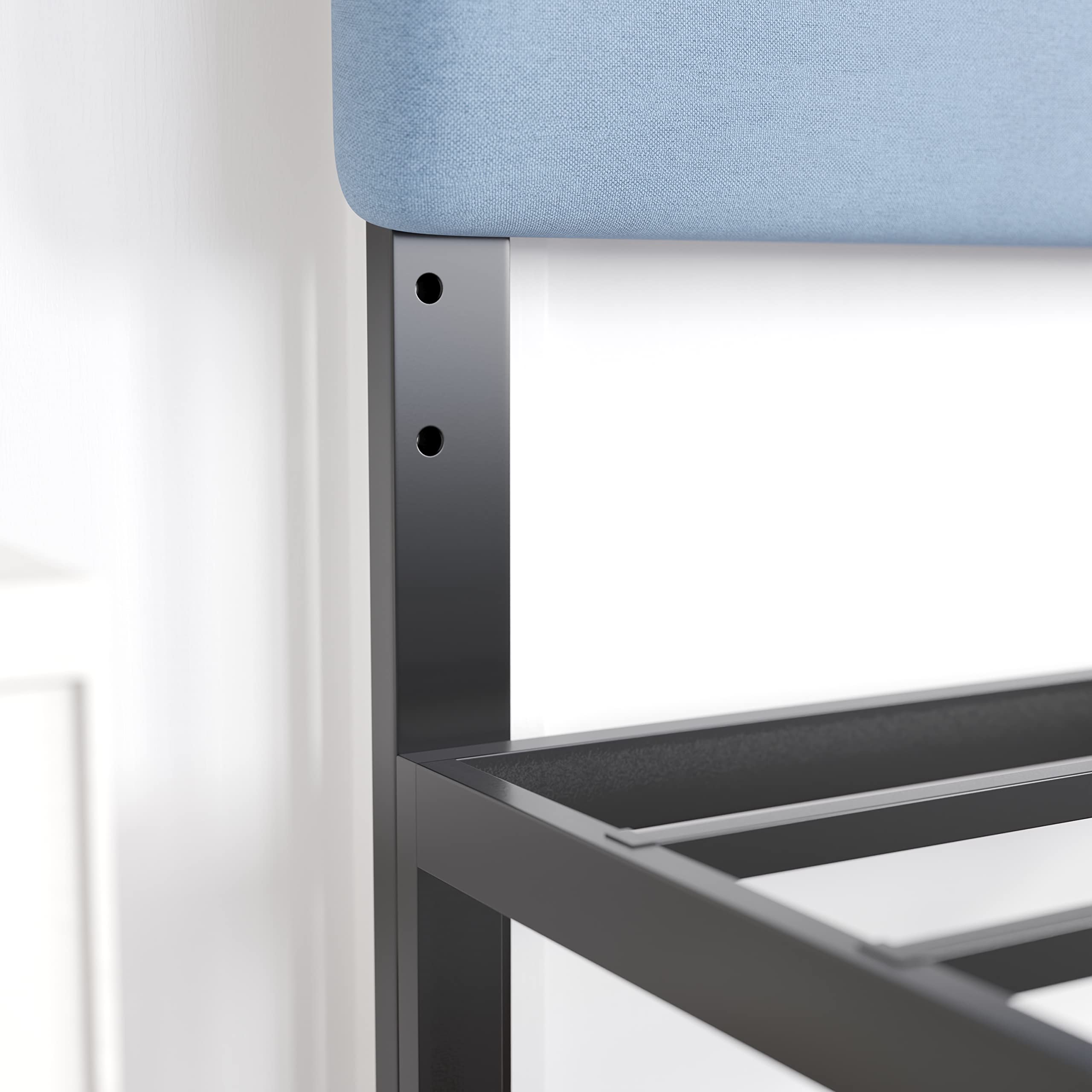 EMMA + OLIVER Gannon Full Size Upholstered Headboard - Blue Fabric, Adjustable Height, Easy 30-Min Assembly - Fits Most Bed Frames (Not Included) - Perfect for Bedroom Makeover & Guest Room Decor