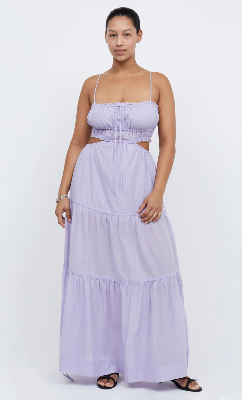 Alexandra Tie Maxi Dress in Lilac - Elegant Flowy Long Dress for Women, Perfect for Weddings, Parties & Summer Outings