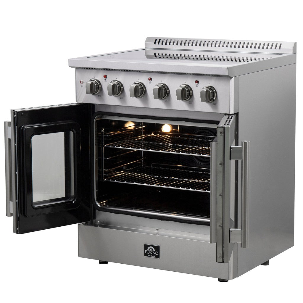 Forno Galiano 30-inch 4.32 cu. ft. Stainless Steel French Door Freestanding Electric Range - FFSEL6917 30 | Perfect for Modern Kitchens & Home Cooking