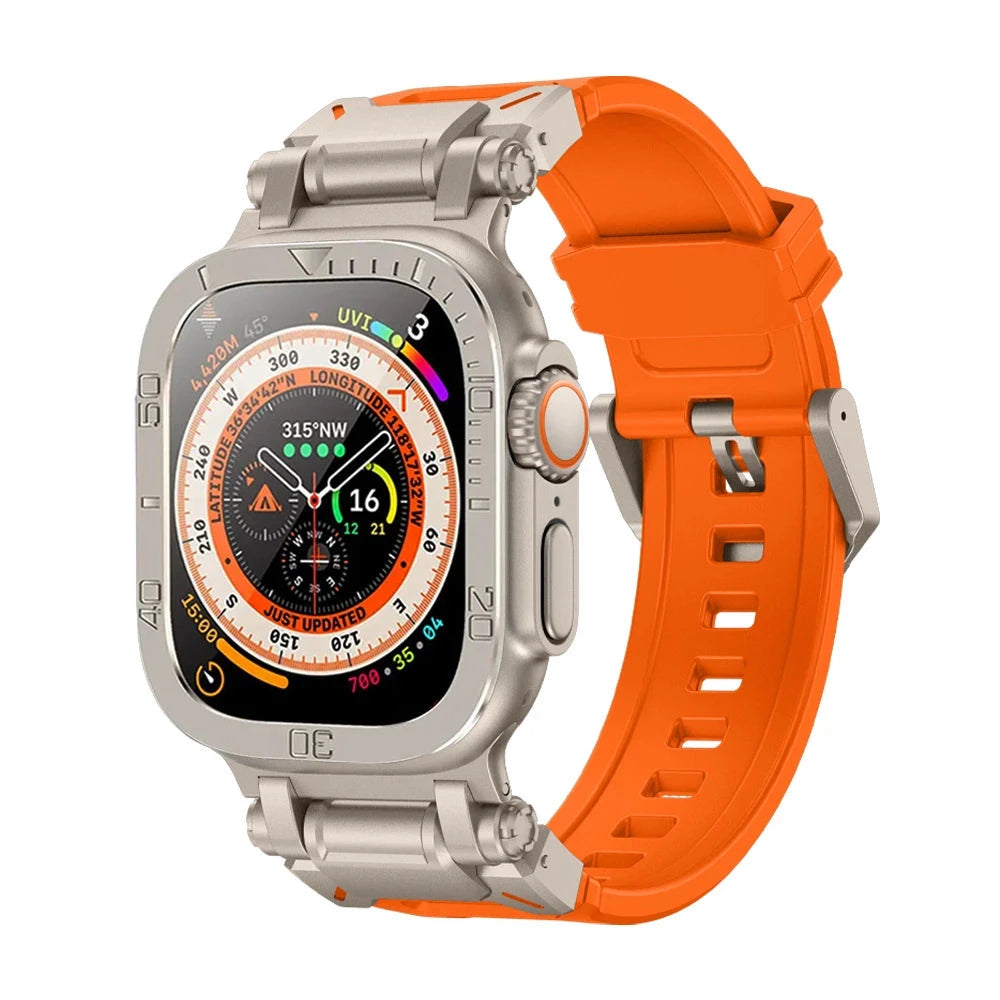 Durable Silicone Band with Stainless Steel Case & Tempered Glass - Perfect for Outdoor Sports, Fitness & Everyday Wear