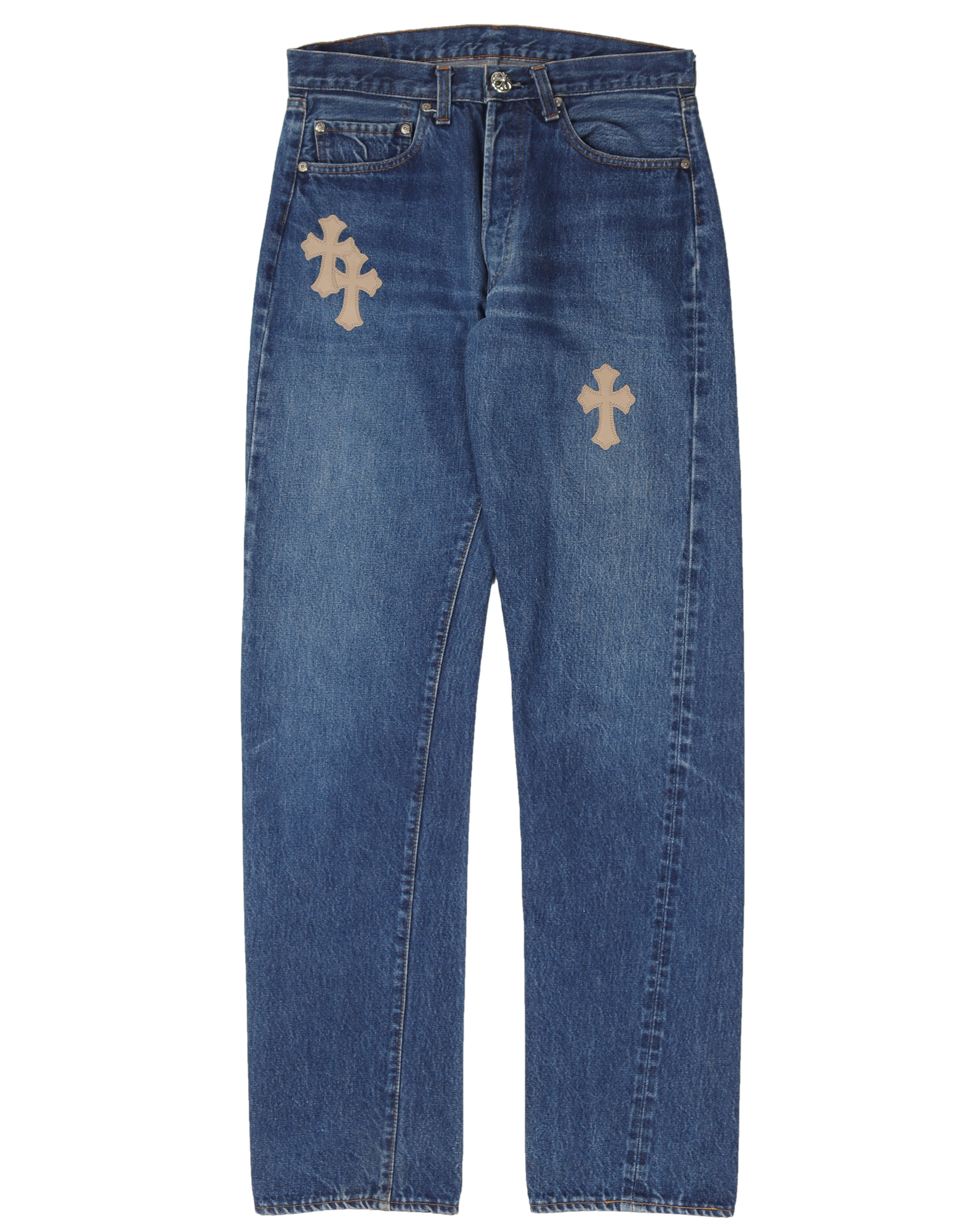 1 of 1 Levi's Cross Patch Denim Jacket - Vintage Distressed Denim with Unique Cross Embroidery | Perfect for Streetwear, Casual Outfits & Fashion Statements