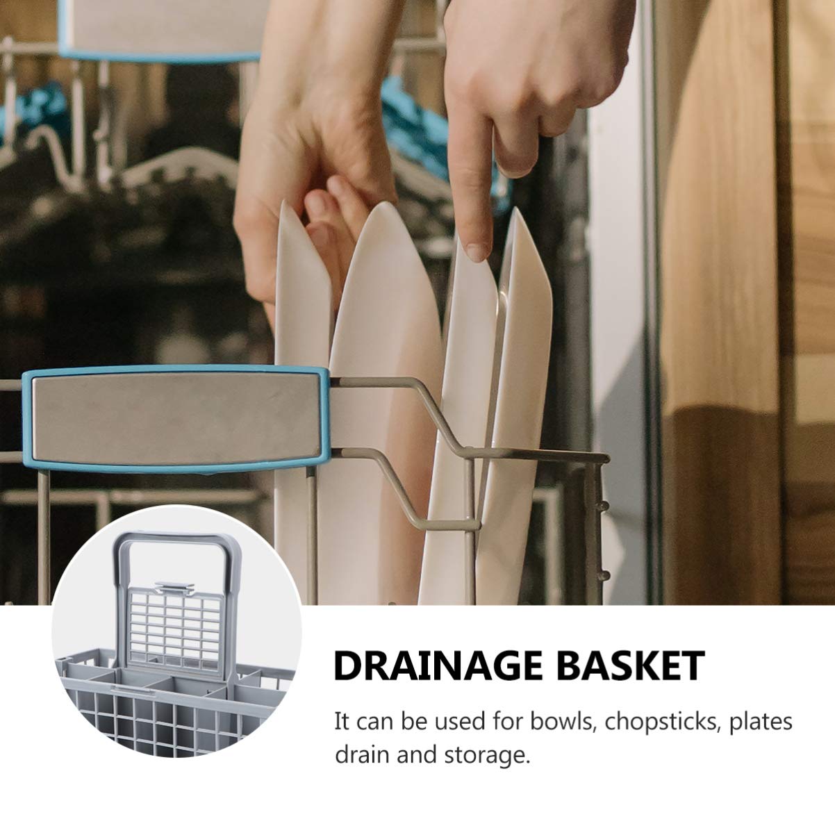 Hemoton Dishwasher Cutlery Basket - Plastic Utensil Holder for Spoons, Forks, Knives & Chopsticks | Dishwasher Safe Storage Rack for Flatware & Kitchen Tools | Perfect for Sink Organizing & Drying