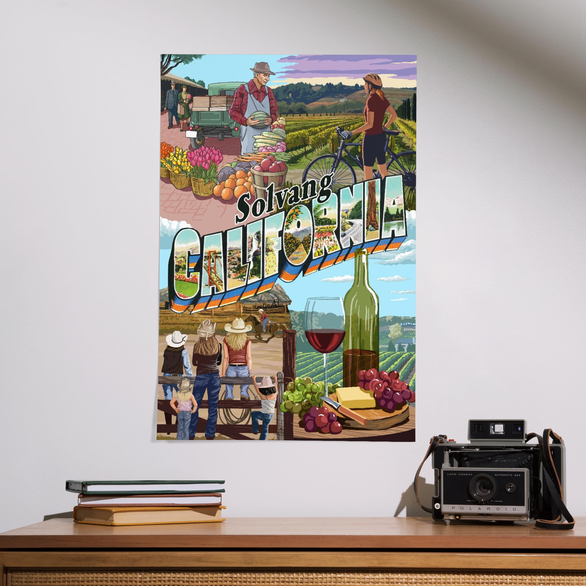 Lantern Press 16x24 Inch Giclee Art Print - Solvang California Landscape Wall Decor - Premium Canvas Wall Art for Living Room, Bedroom & Office