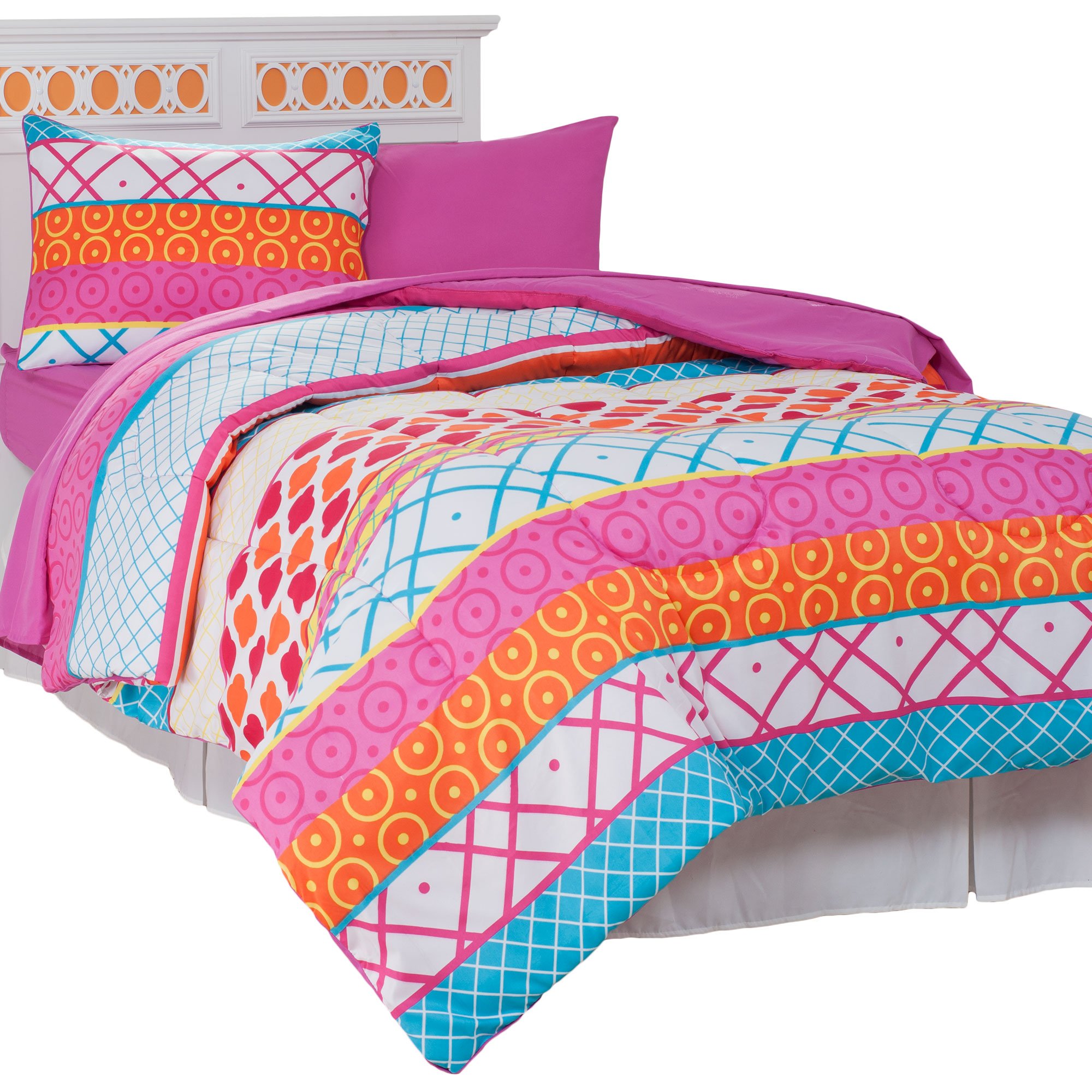 Lavish Home Terri 22-Piece Reversible Dorm Bedding Set, Twin Size - Soft & Comfortable College Dorm Essentials for Boys & Girls | Perfect for Dorm Rooms, Apartments & Guest Bedrooms